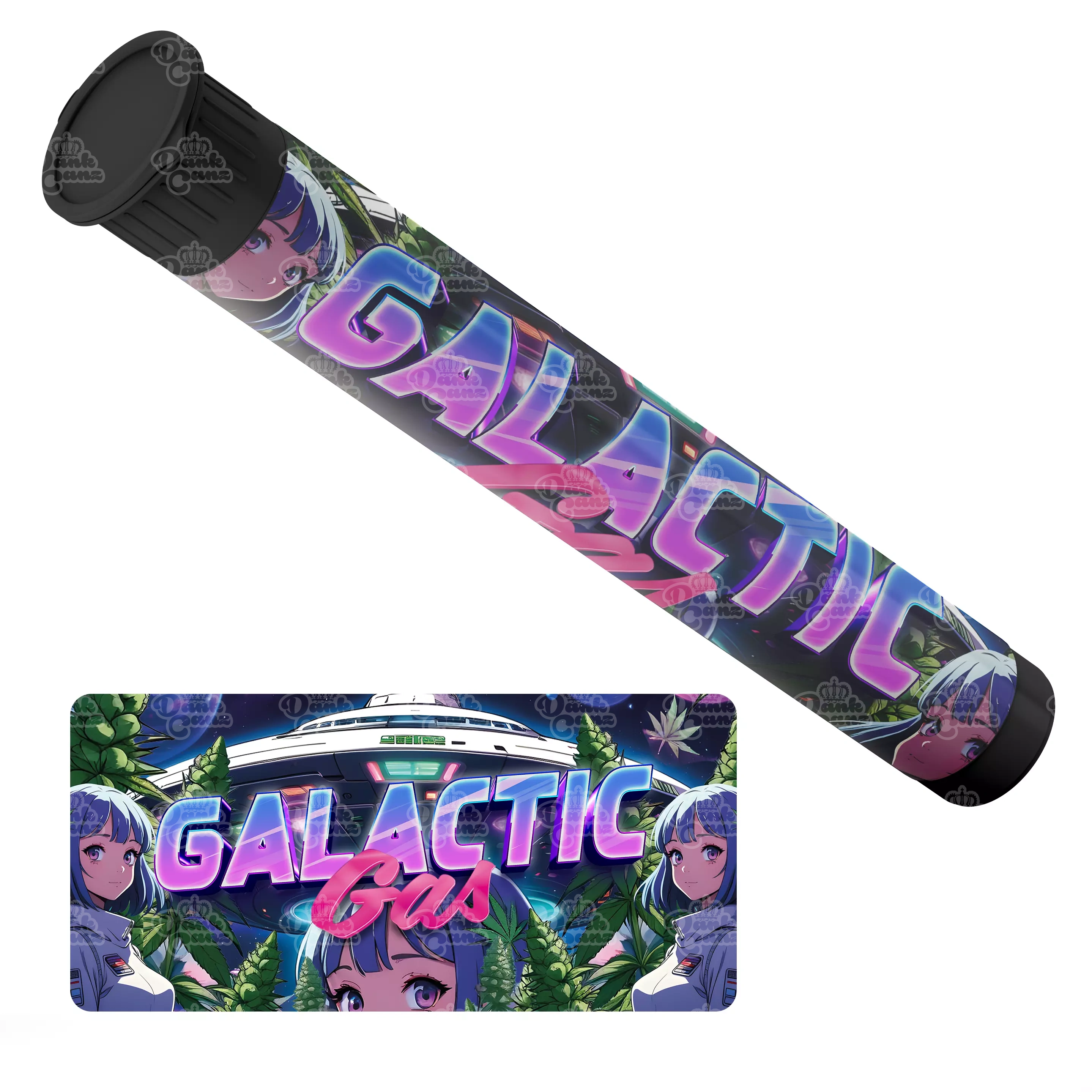 Galactic Gas Pre Roll Tubes - Labelled - DC Packaging Custom Cannabis Packaging