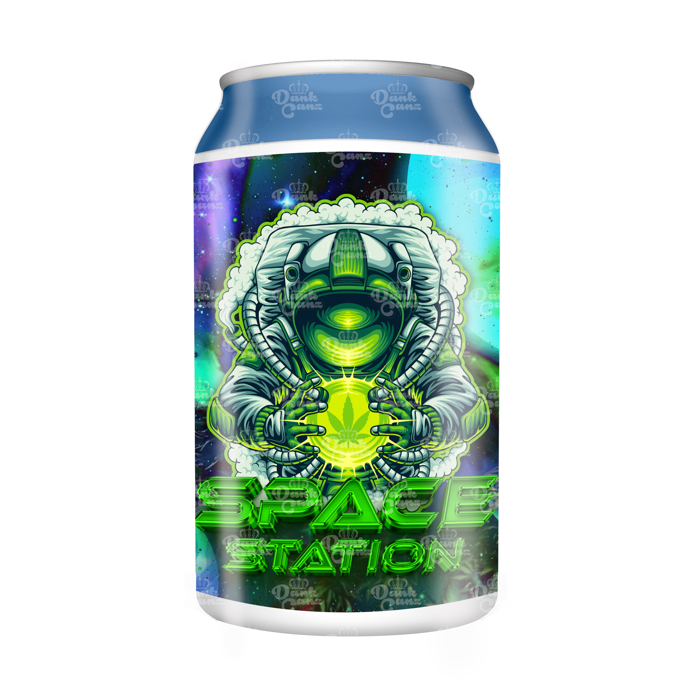 Space Station 3.5g Plastic Soda Cans - DC Packaging Custom Cannabis Packaging