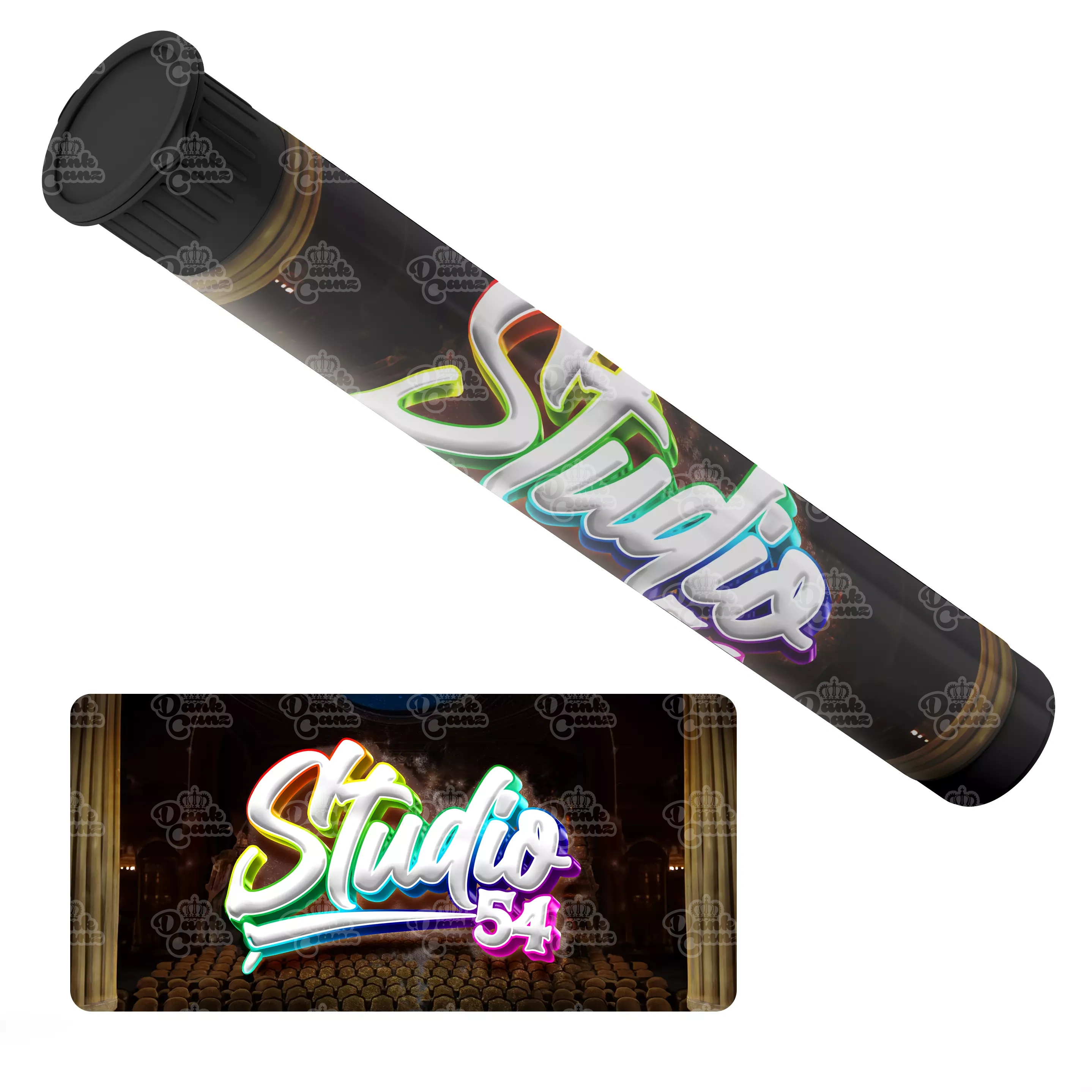 Studio 54 Pre Roll Tubes - Labelled - DC Packaging Custom Cannabis Packaging