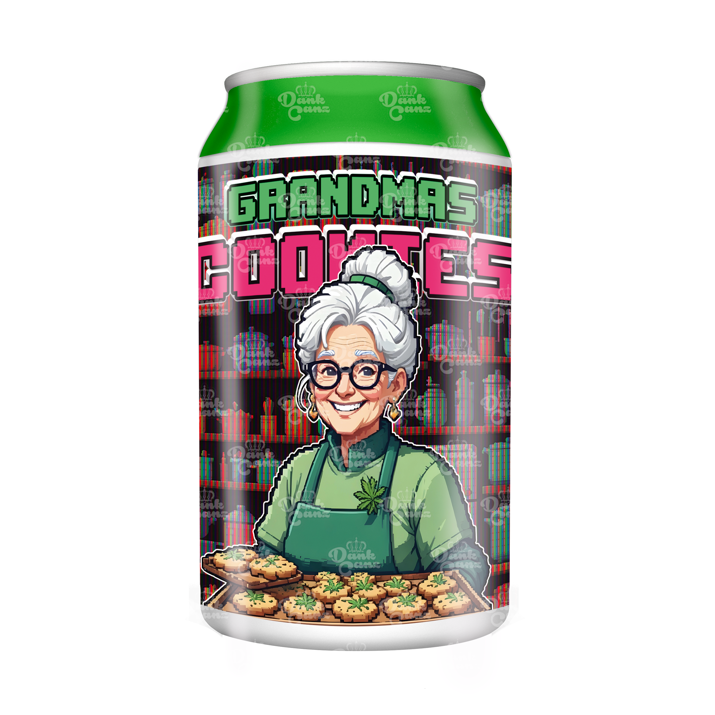 Grandmas Cookies 3.5g Plastic Soda Cans - DC Packaging Custom Cannabis Packaging