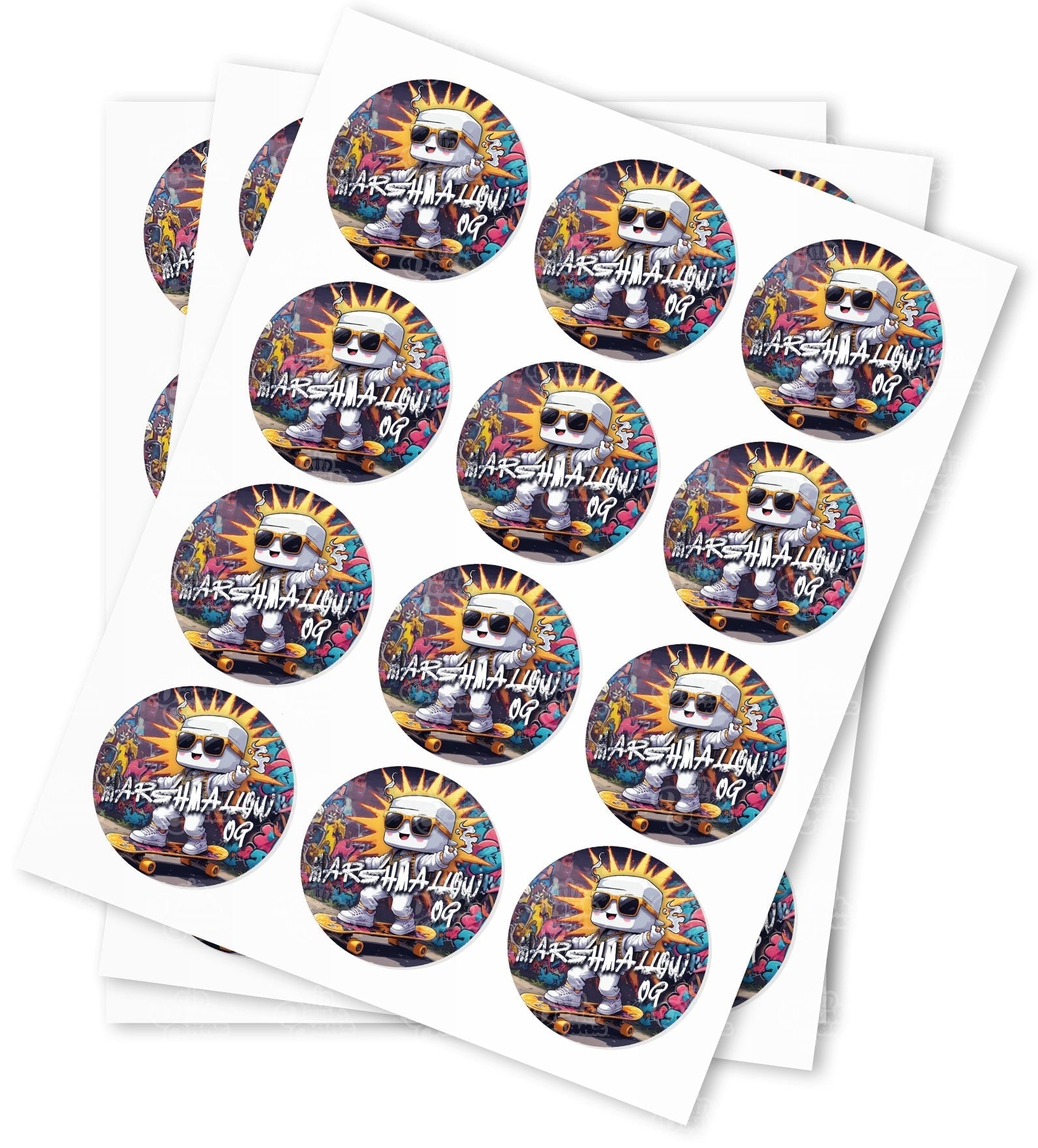 Marshmallow OG Strain Stickers - DC Packaging Custom Cannabis Packaging