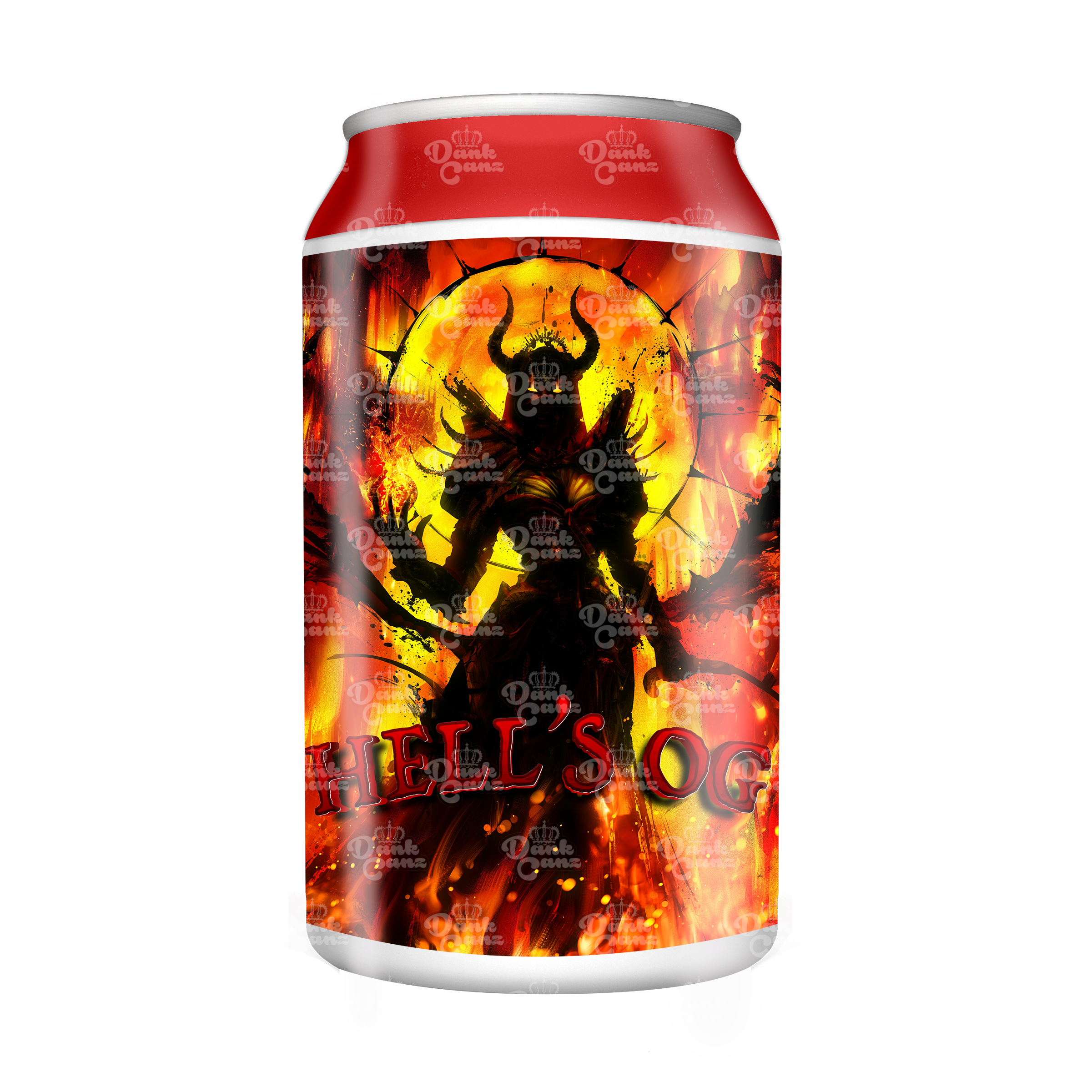 Hells OG 3.5g Plastic Soda Cans - DC Packaging Custom Cannabis Packaging
