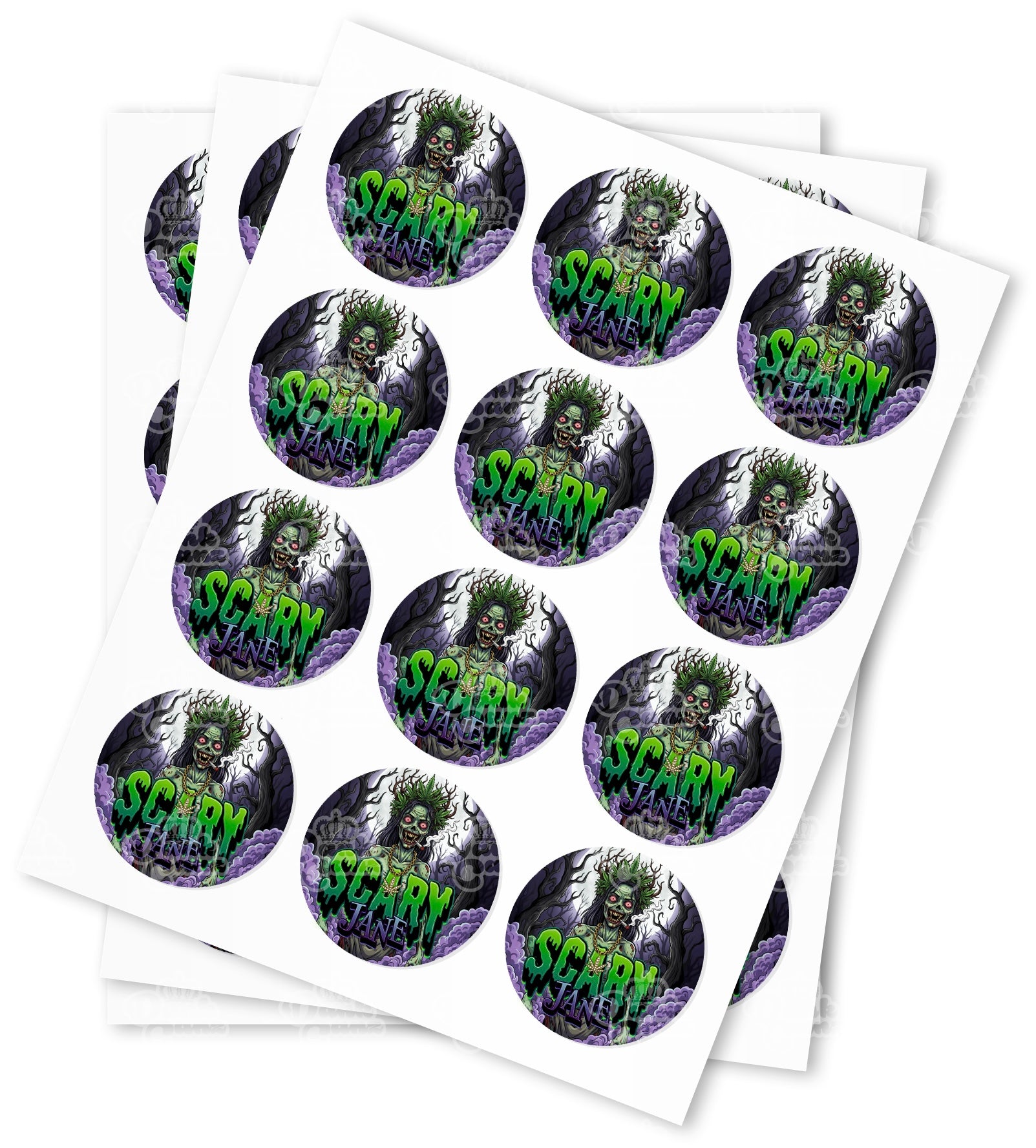 Scary Jane Strain Stickers - DC Packaging Custom Cannabis Packaging
