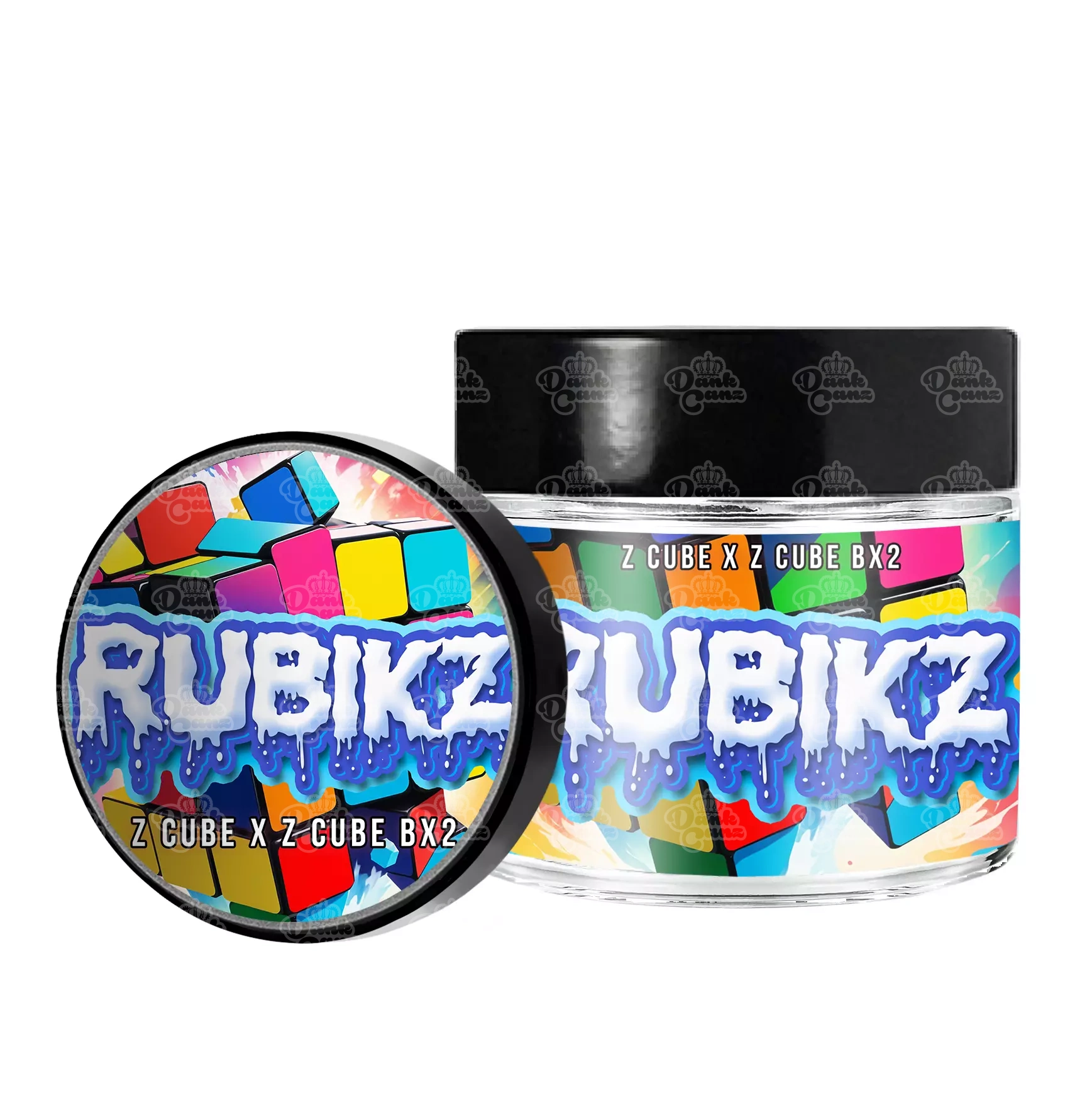 Rubikz 3.5g/60ml Glass Jars - Labelled - DC Packaging Custom Cannabis Packaging