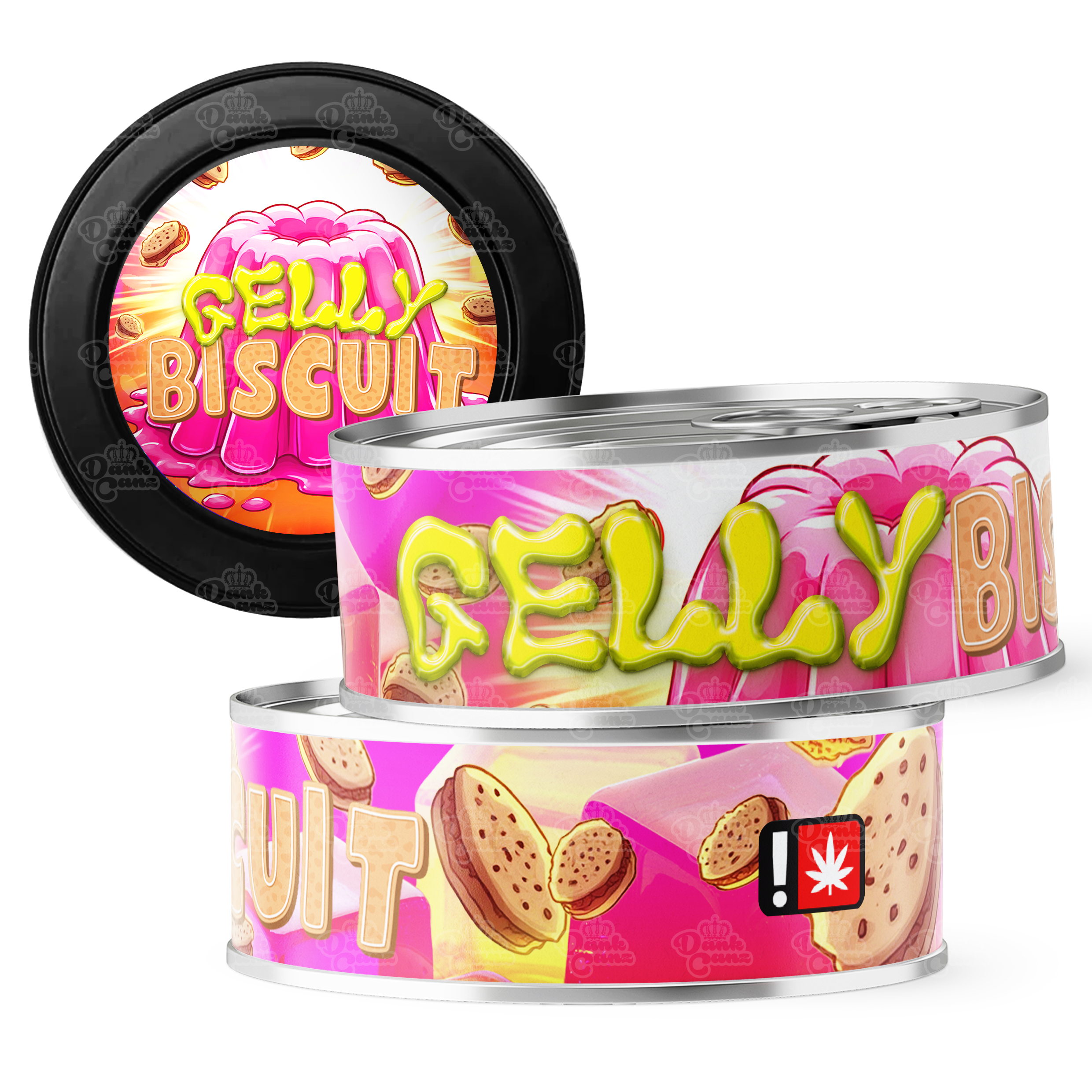 Gelly Biscuit 3.5g Self Seal Tins - DC Packaging Custom Cannabis Packaging