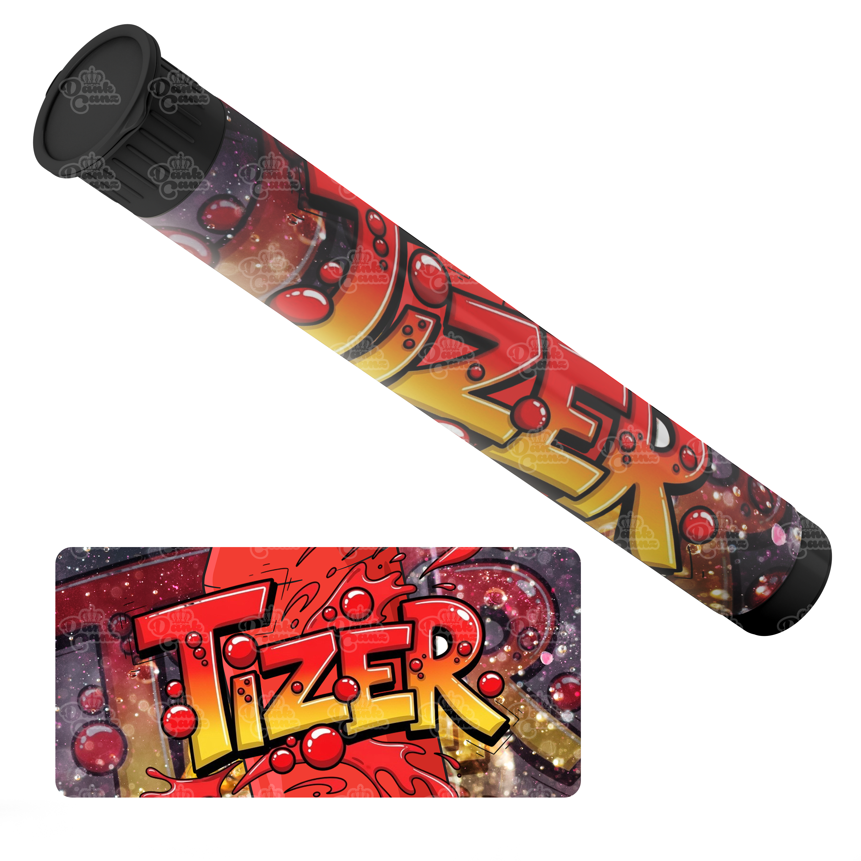 Tizer Pre Roll Tubes - Labelled - DC Packaging Custom Cannabis Packaging