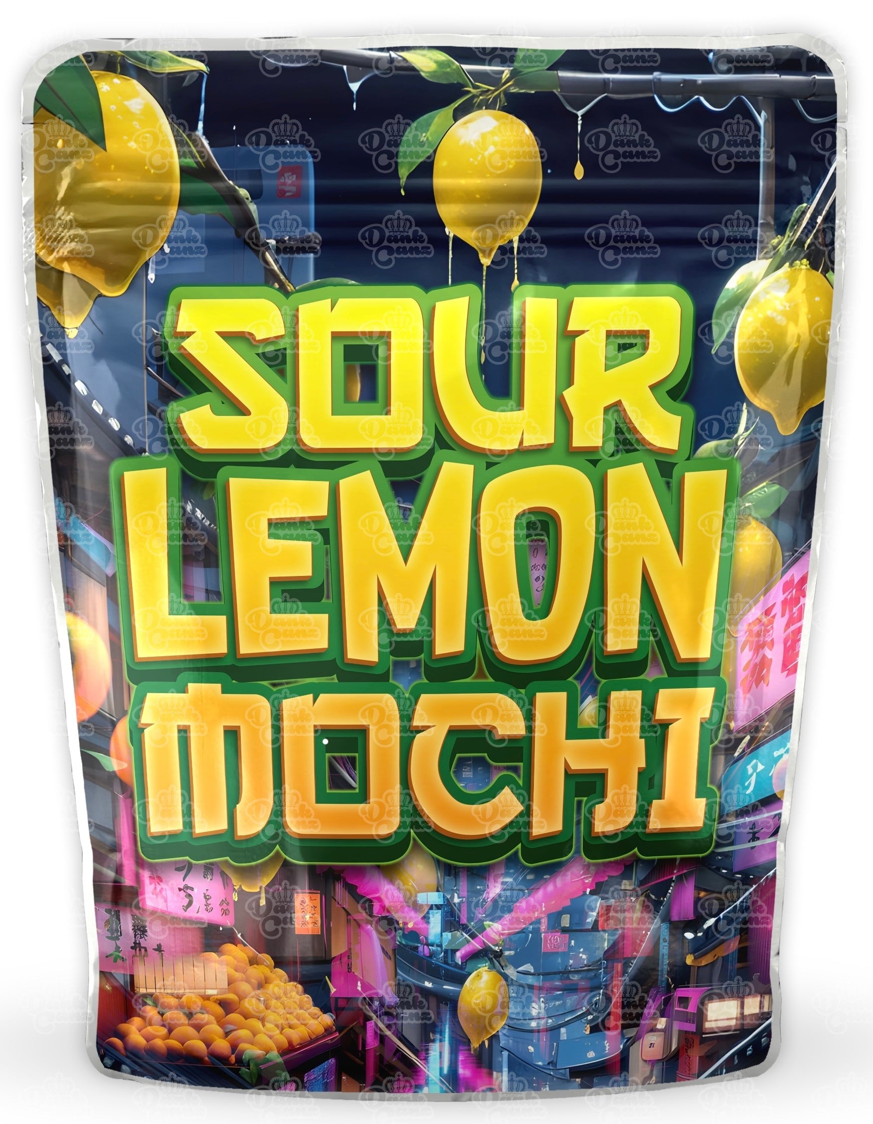 Sour Lemon Mochi Mylar Bags - DC Packaging Custom Cannabis Packaging