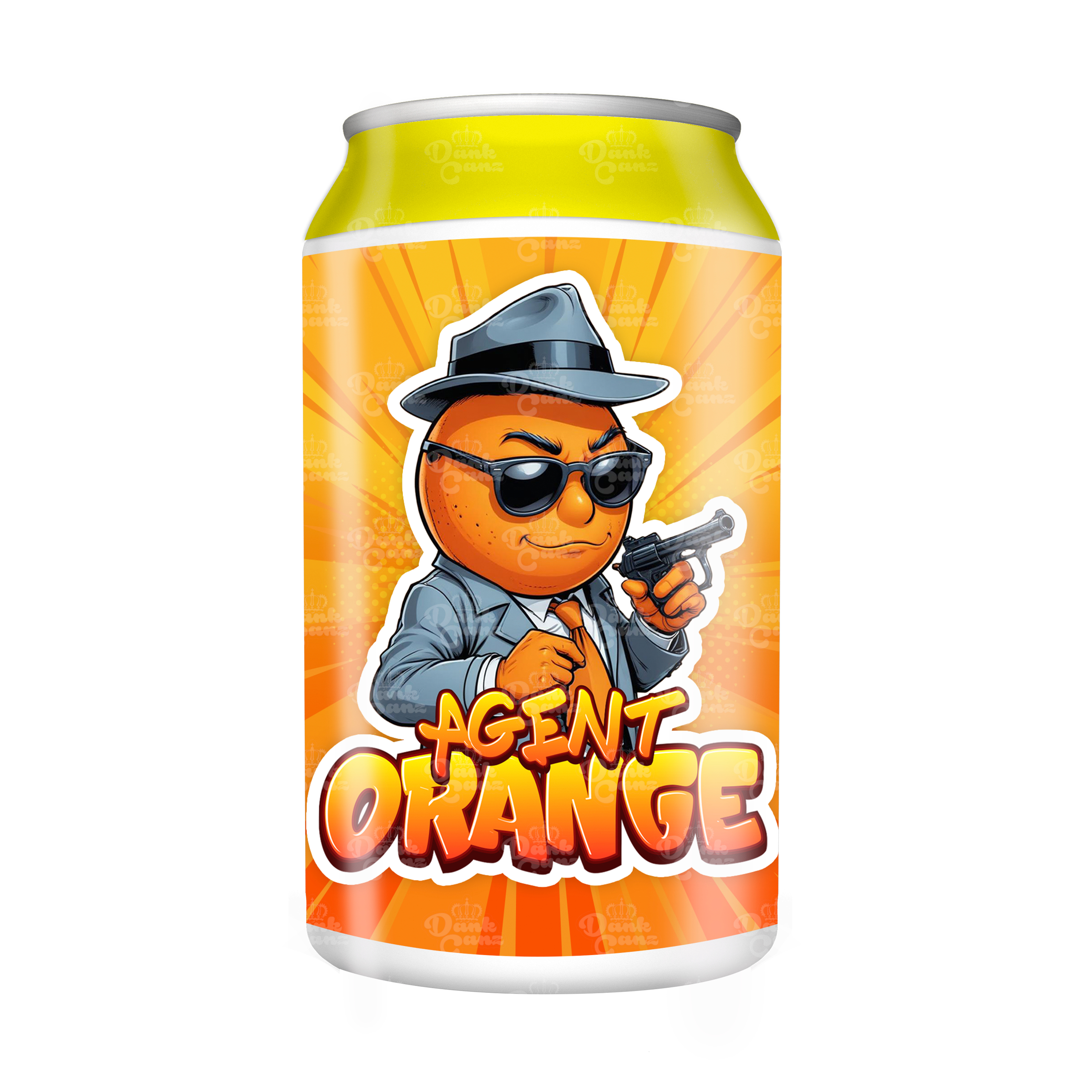 Agent Orange 3.5g Plastic Soda Cans - DC Packaging Custom Cannabis Packaging