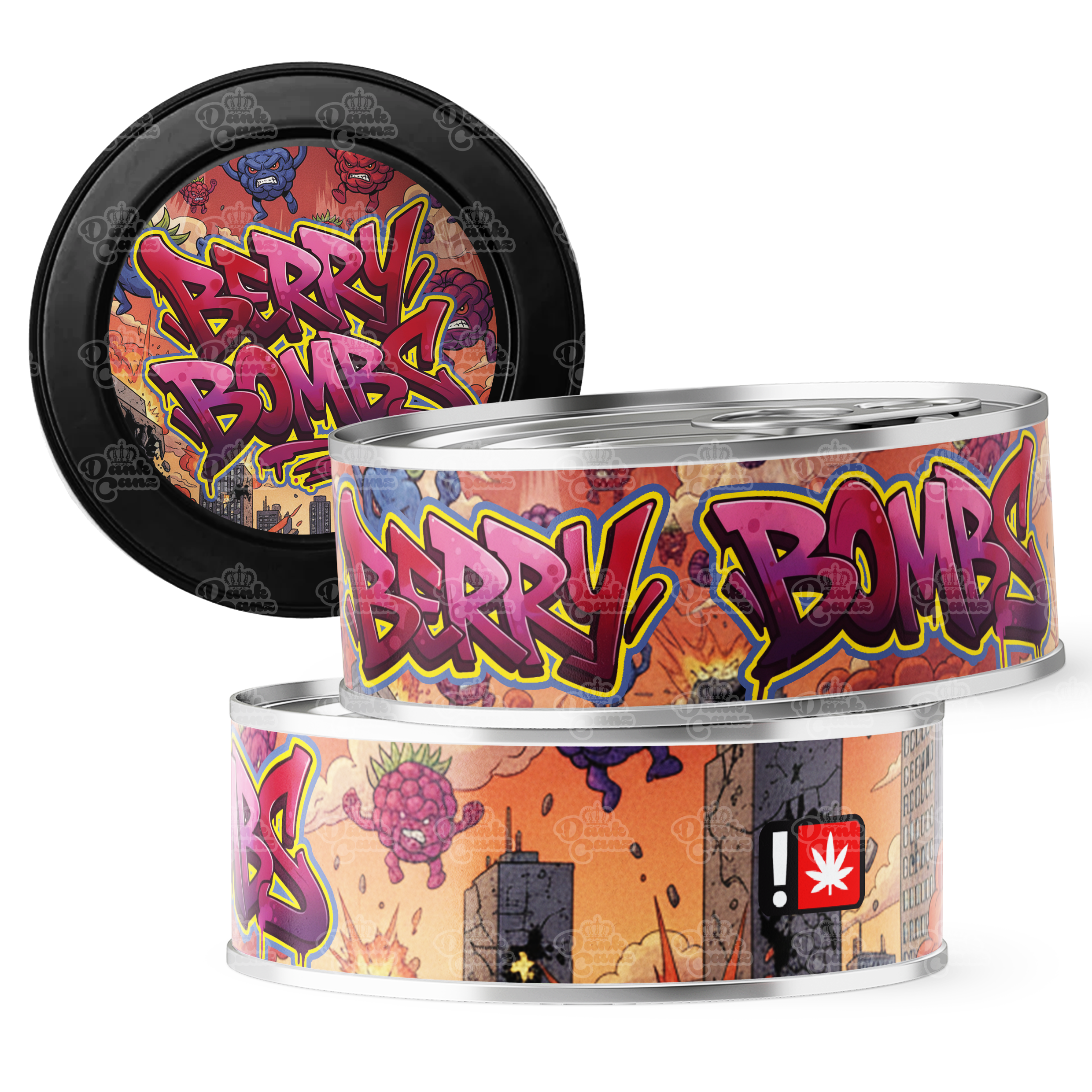 Berry Bombs 3.5g Self Seal Tins - DC Packaging Custom Cannabis Packaging