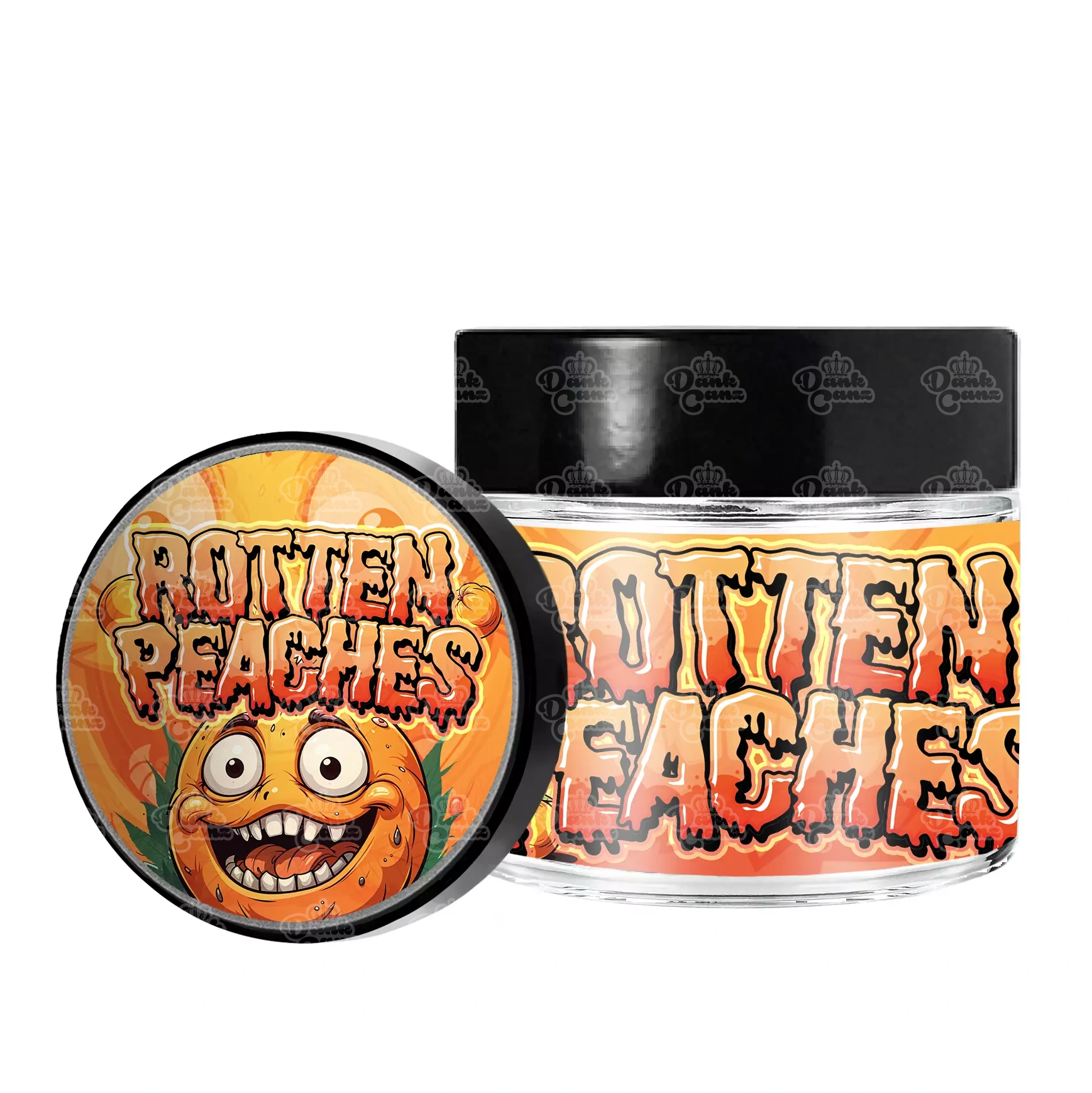 Rotten Peaches 3.5g/60ml Glass Jars - Labelled - DC Packaging Custom Cannabis Packaging
