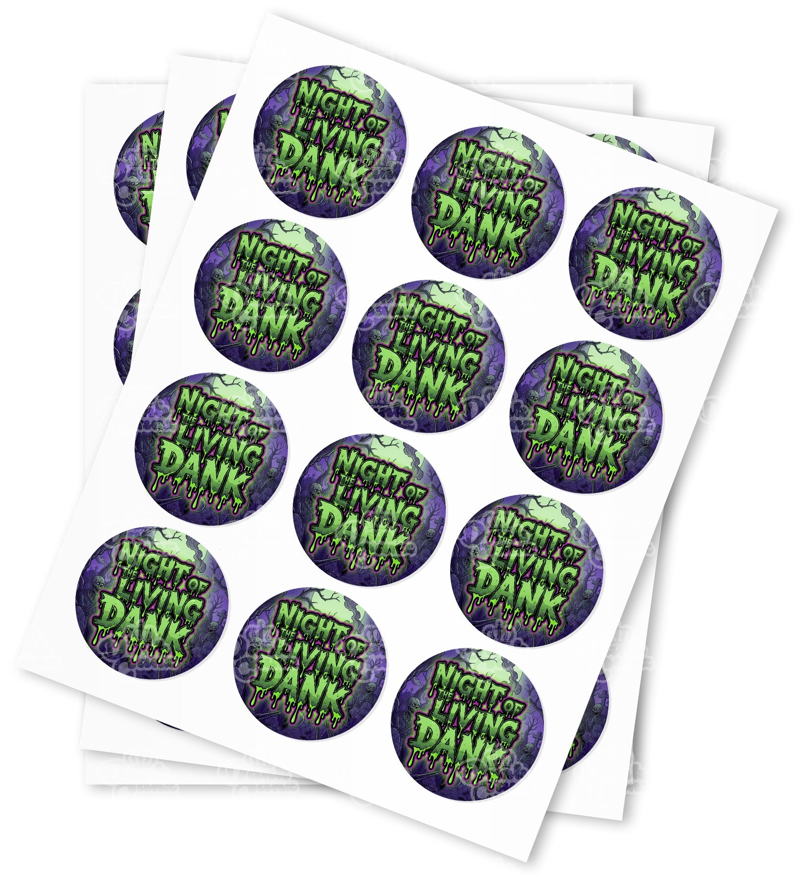Night of the Living Dank Strain Stickers - DC Packaging Custom Cannabis Packaging