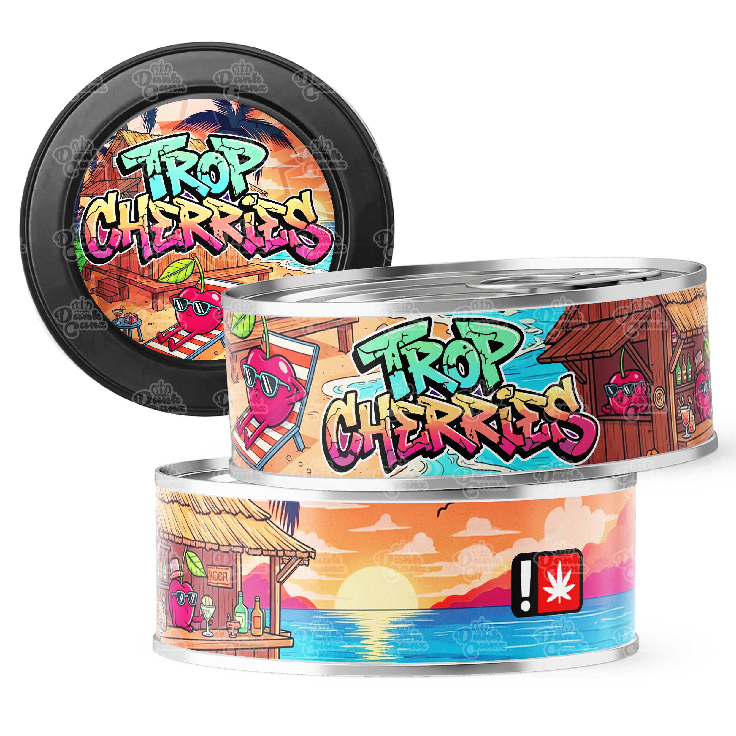 Trop Cherries 3.5g Self Seal Tins - DC Packaging Custom Cannabis Packaging