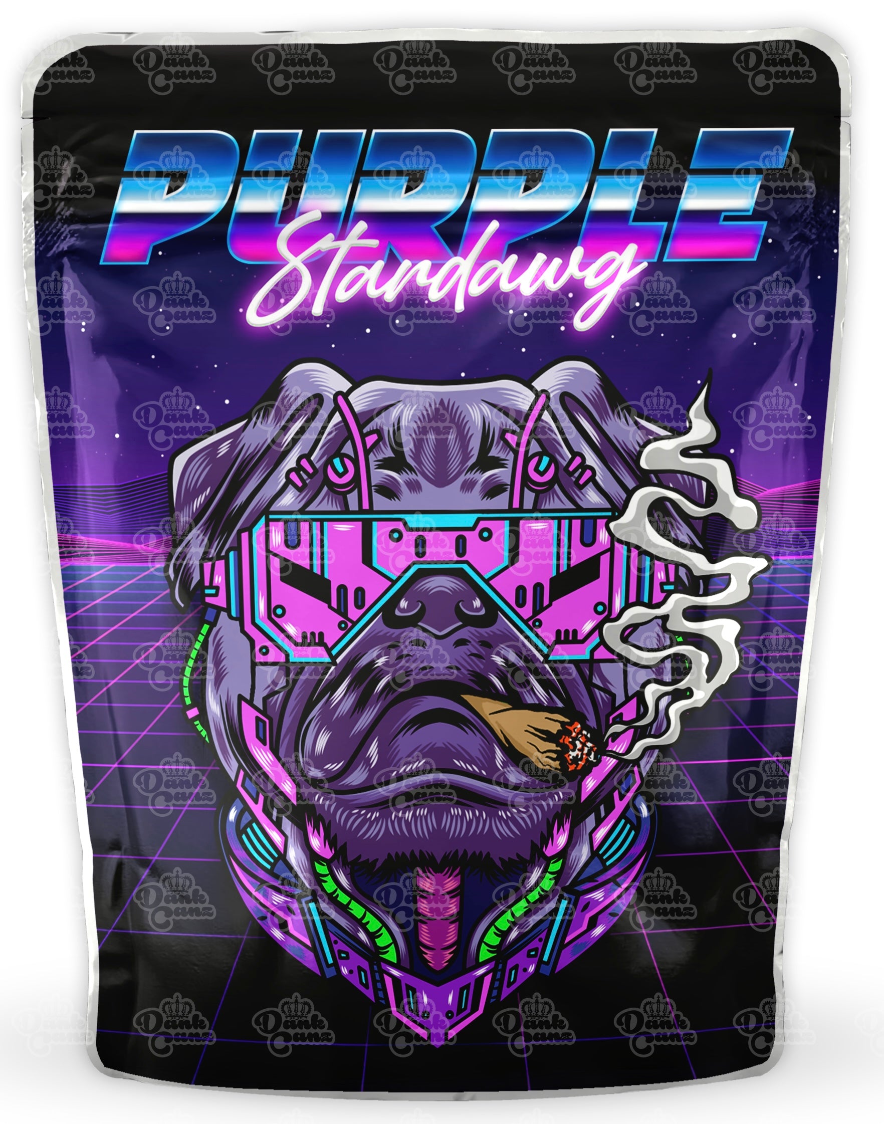 Purple Stardawg Mylar Bags - DC Packaging Custom Cannabis Packaging