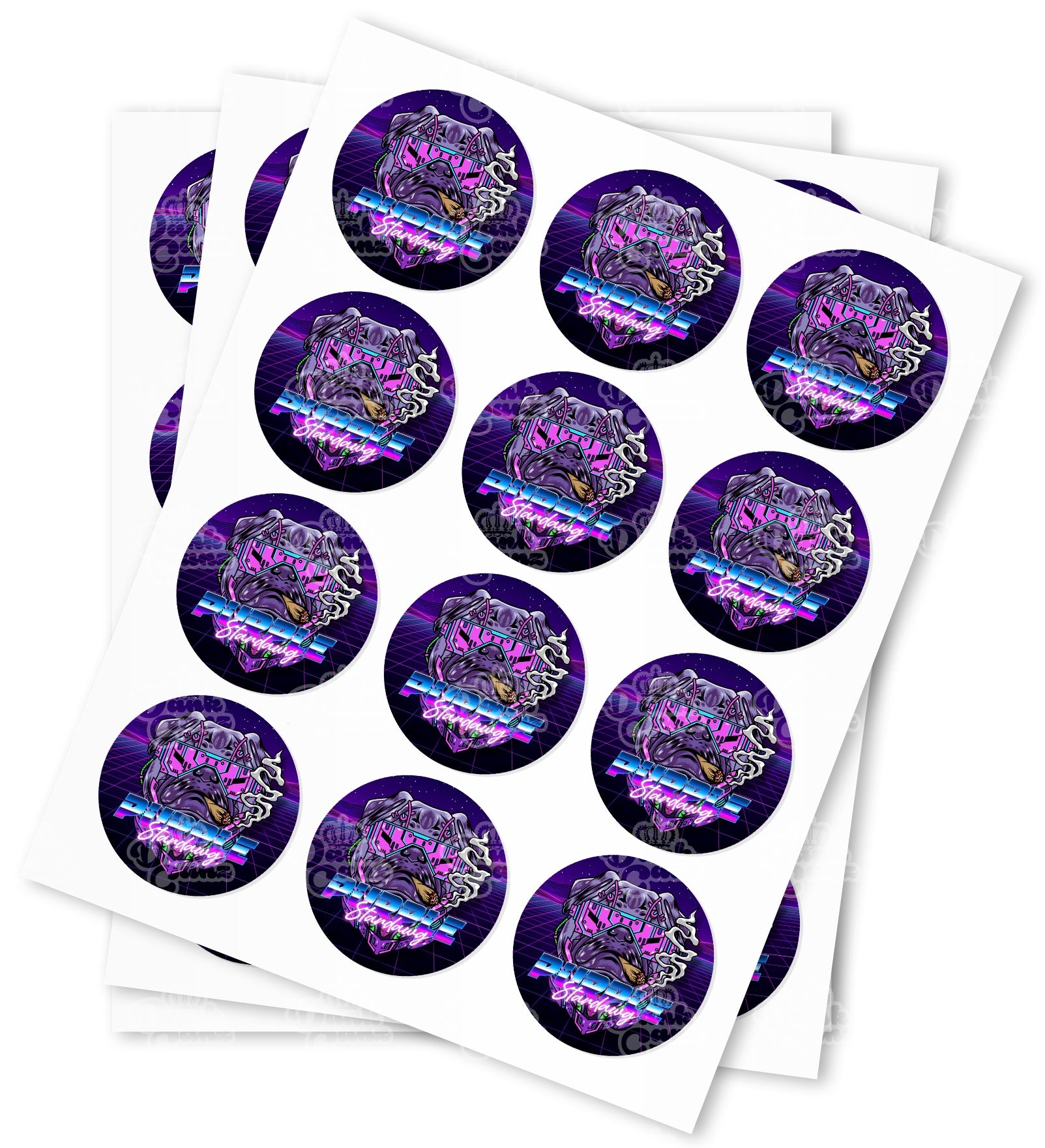 Purple Stardawg Strain Stickers - DC Packaging Custom Cannabis Packaging