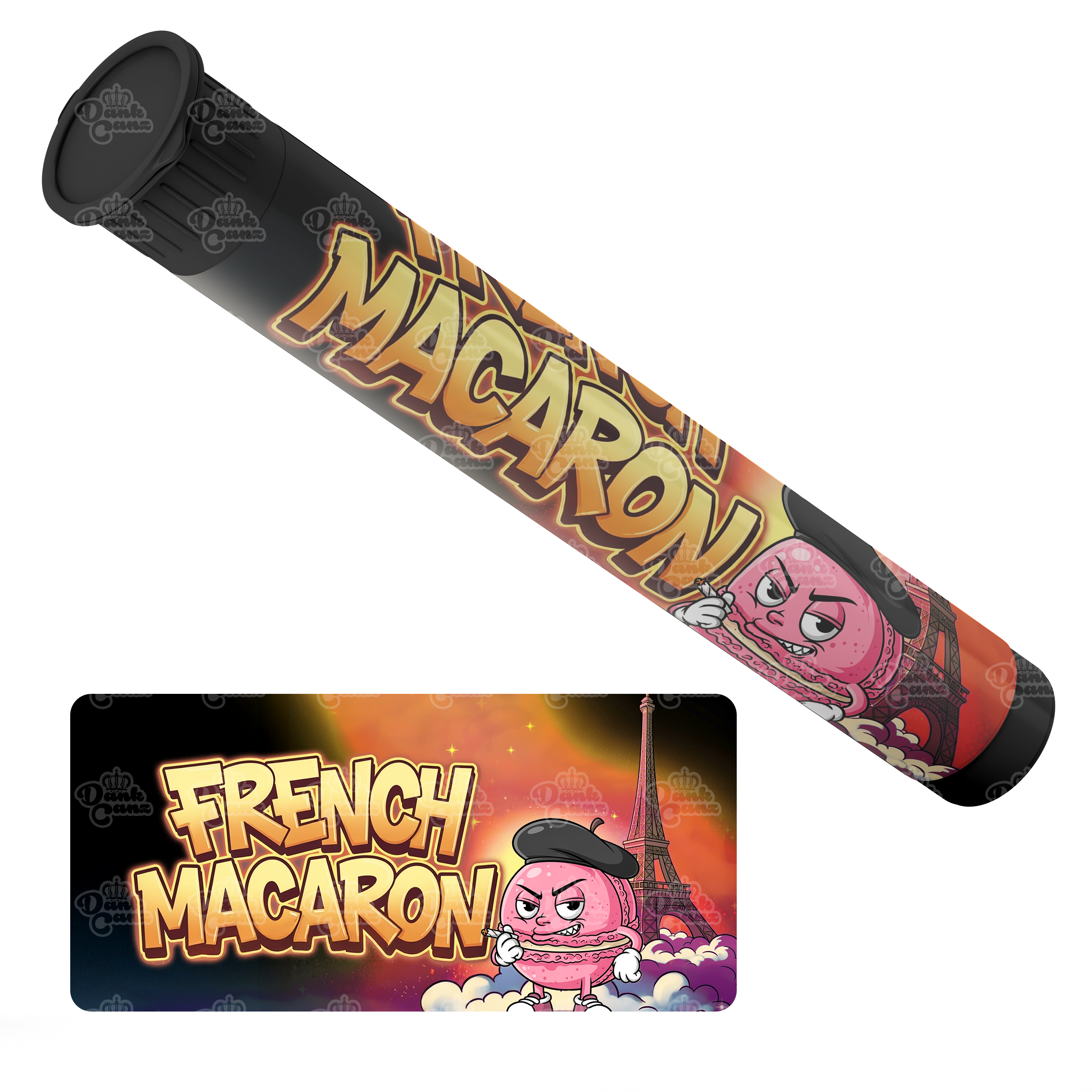 French Macaron Pre Roll Tubes - Labelled - DC Packaging Custom Cannabis Packaging