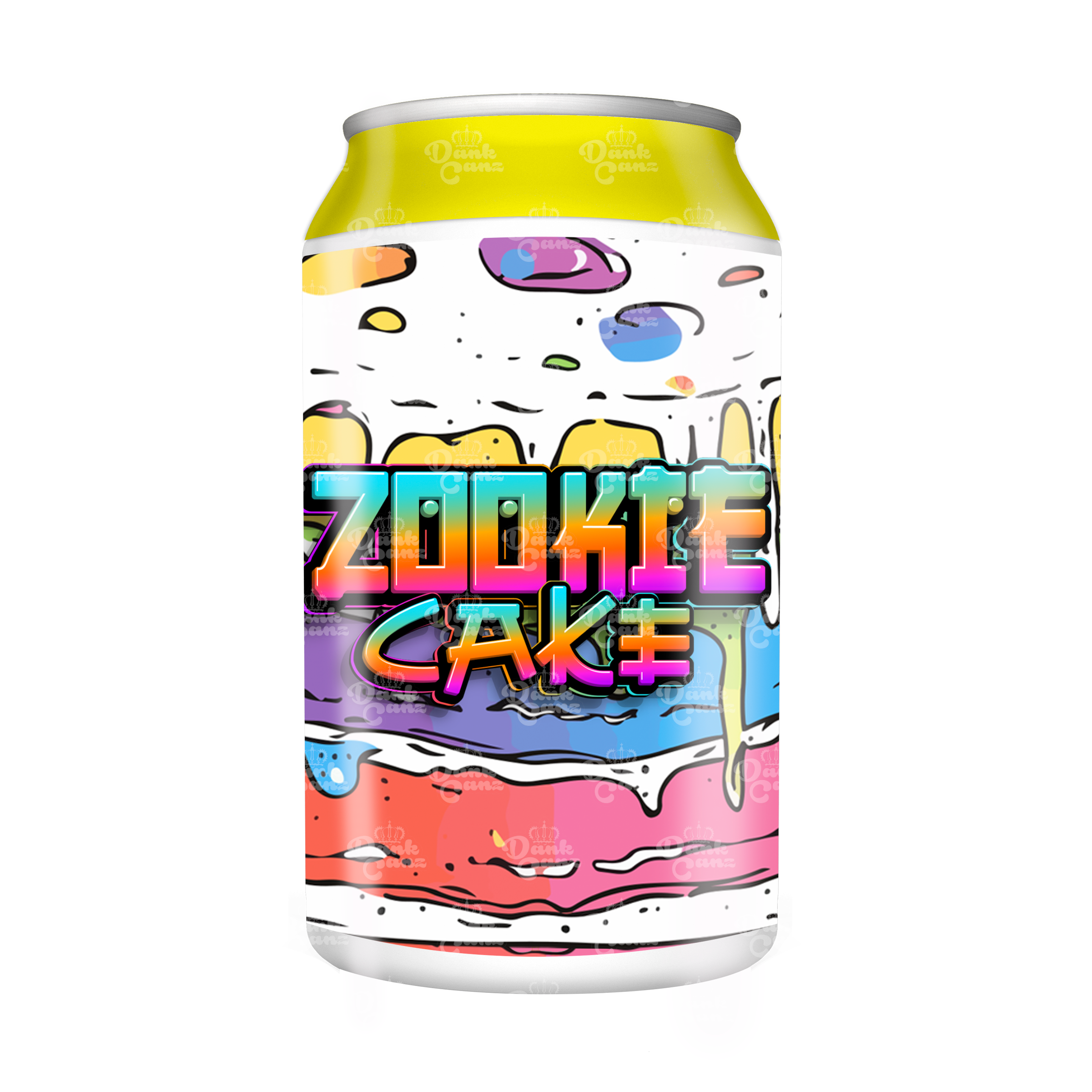 Zookie Cake 3.5g Plastic Soda Cans - DC Packaging Custom Cannabis Packaging