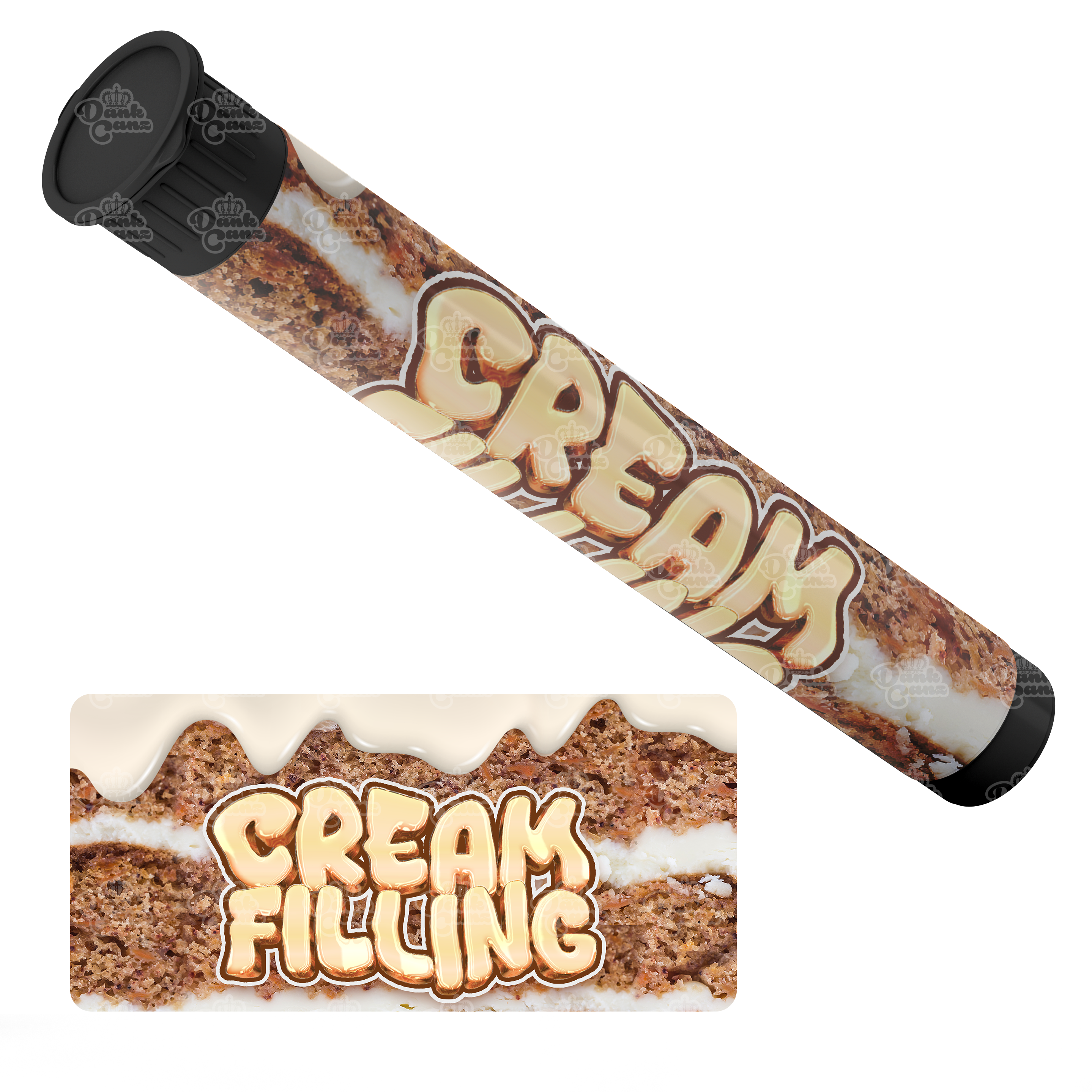 Cream Filling Pre Roll Tubes - Labelled - DC Packaging Custom Cannabis Packaging