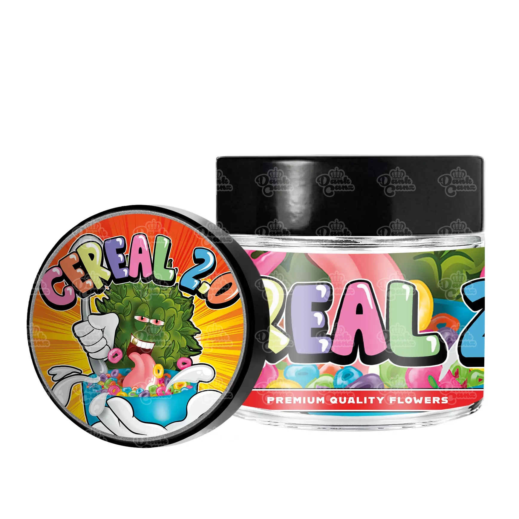 Cereal 2.0 3.5g/60ml Glass Jars - Labelled - DC Packaging Custom Cannabis Packaging
