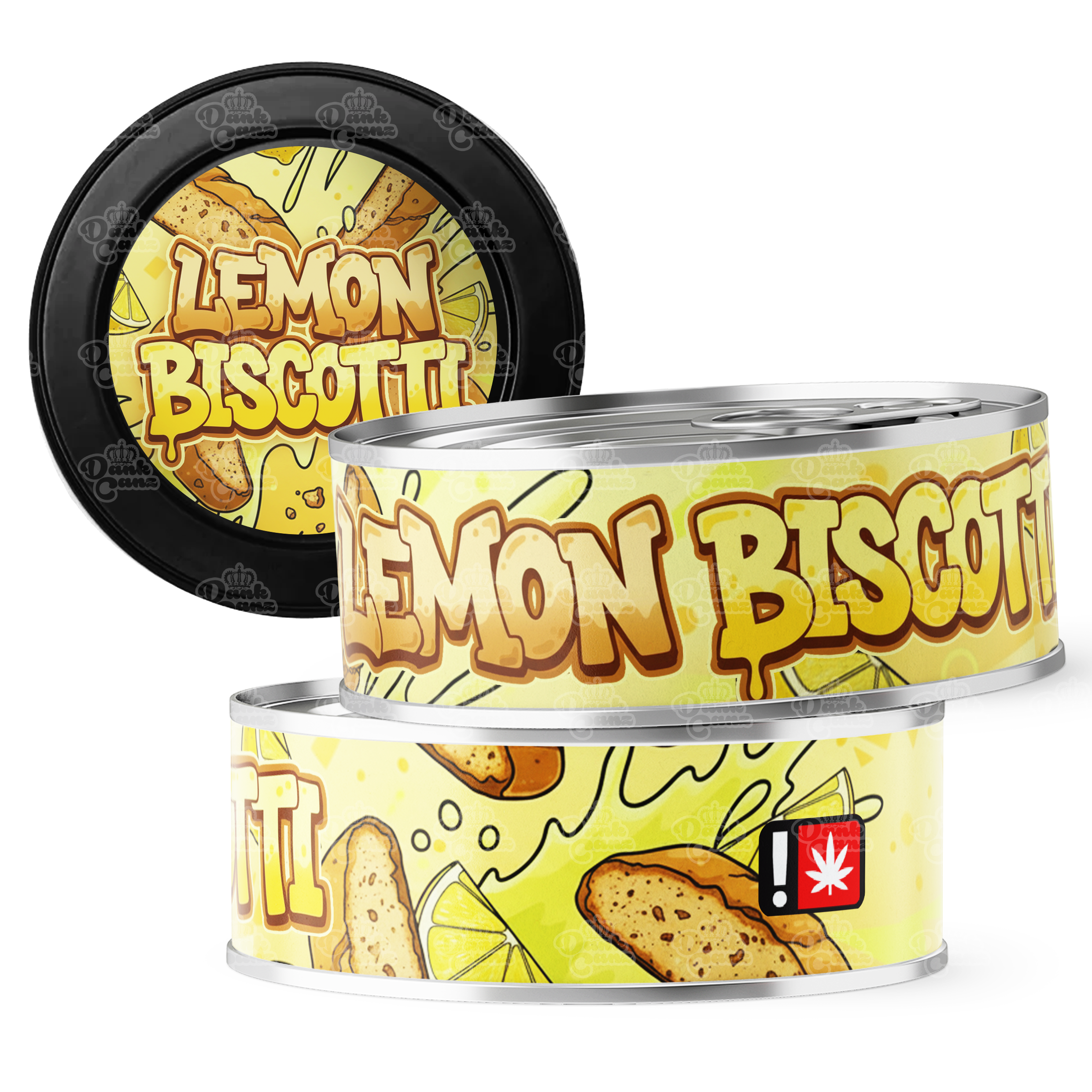Lemon Biscotti 3.5g Self Seal Tins - DC Packaging Custom Cannabis Packaging