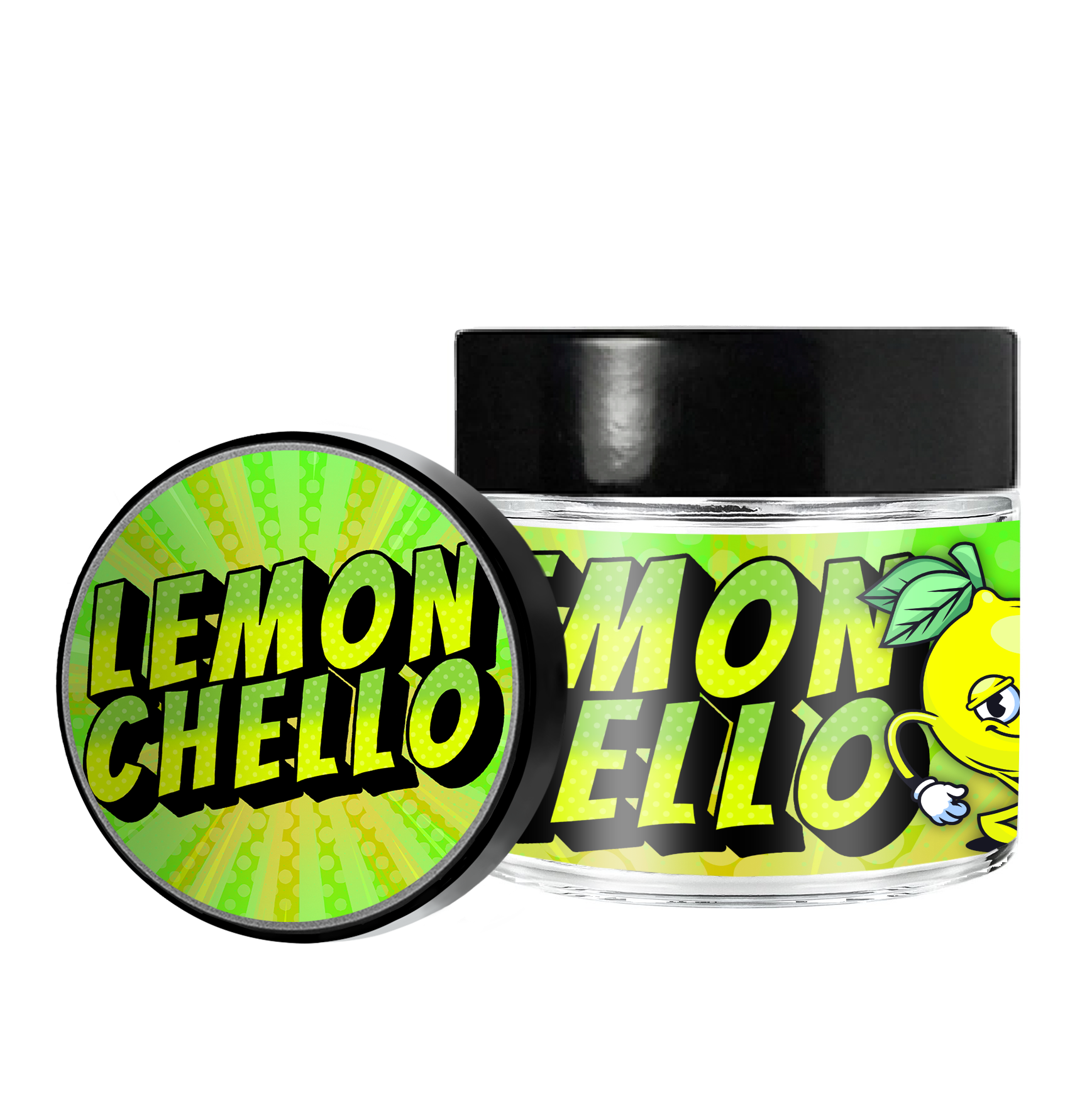 Lemon Chello 3.5g/60ml Glass Jars - Labelled - DC Packaging Custom Cannabis Packaging