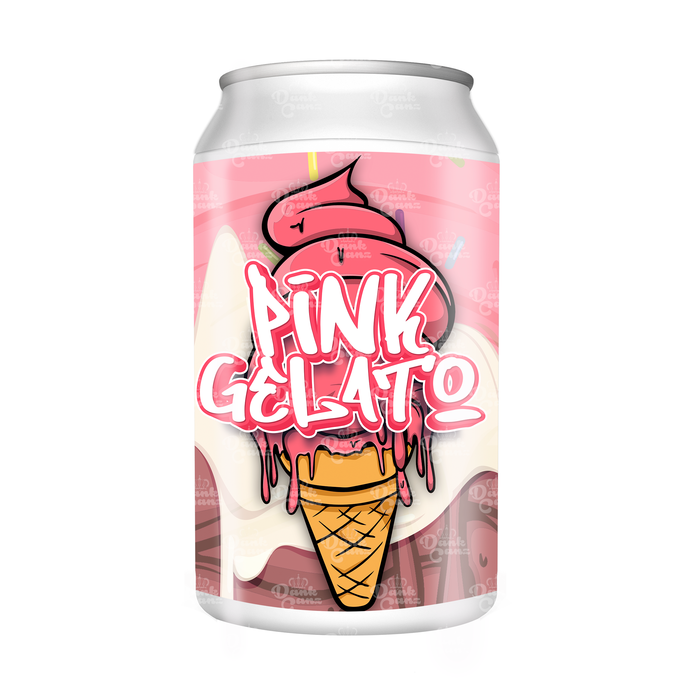 Pink Gelato 3.5g Plastic Soda Cans - DC Packaging Custom Cannabis Packaging