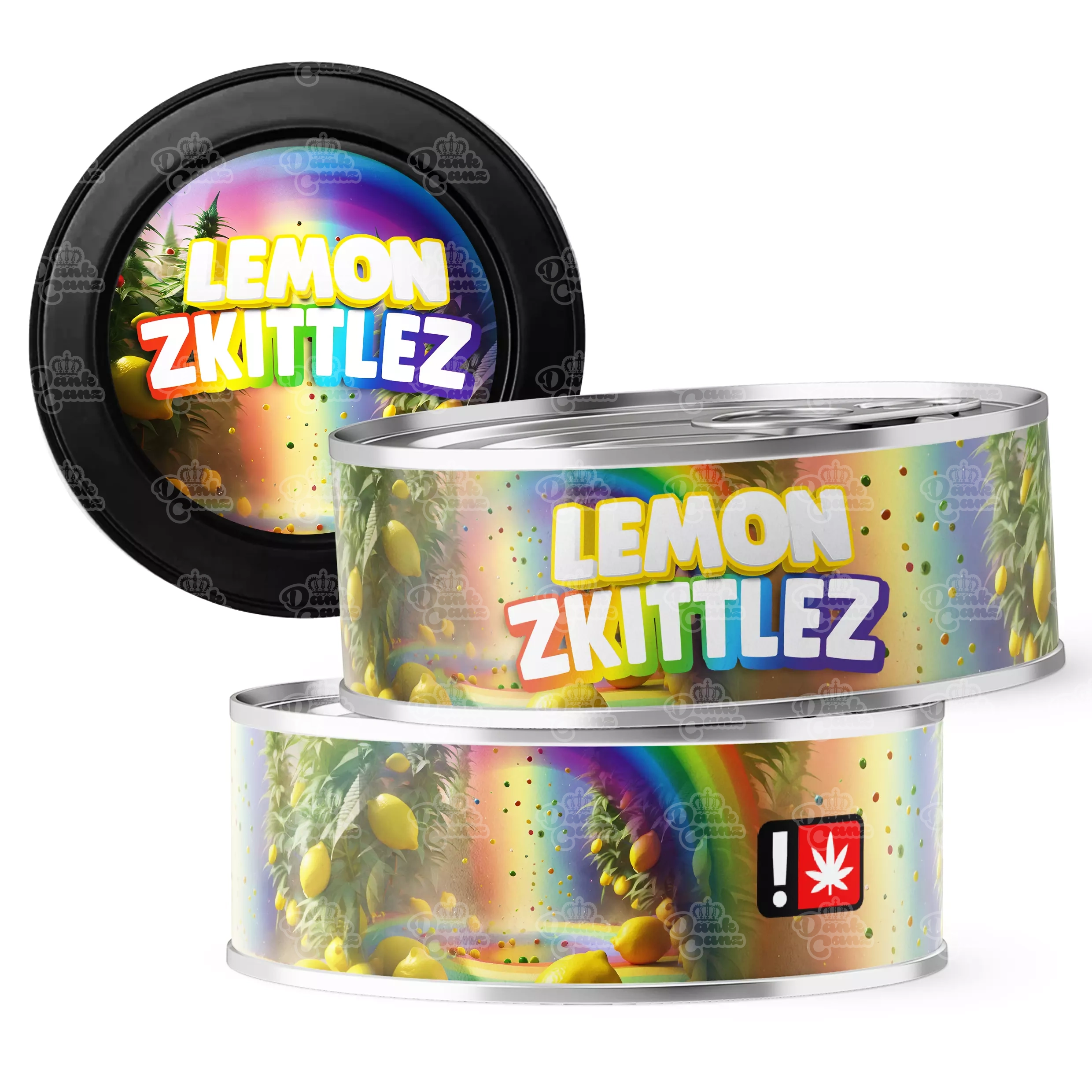 Lemon Zkittlez 3.5g Self Seal Tins - DC Packaging Custom Cannabis Packaging