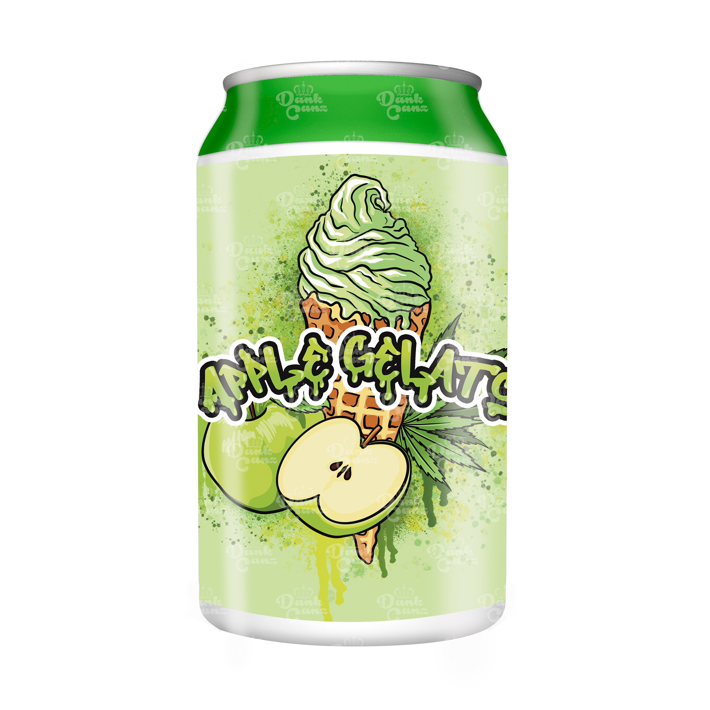 Apple Gelato 3.5g Plastic Soda Cans - DC Packaging Custom Cannabis Packaging