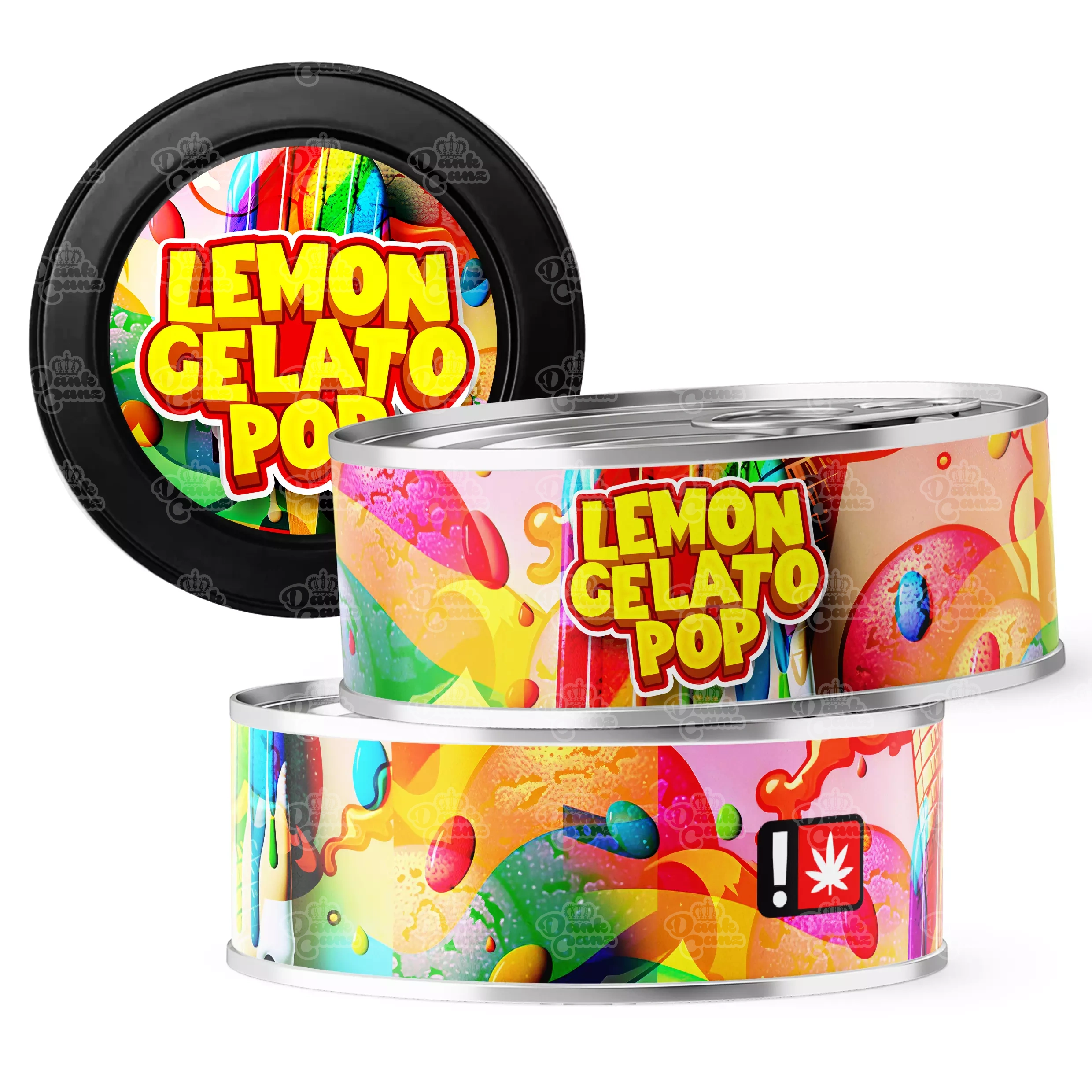 Lemon Gelato Pop 3.5g Self Seal Tins - DC Packaging Custom Cannabis Packaging