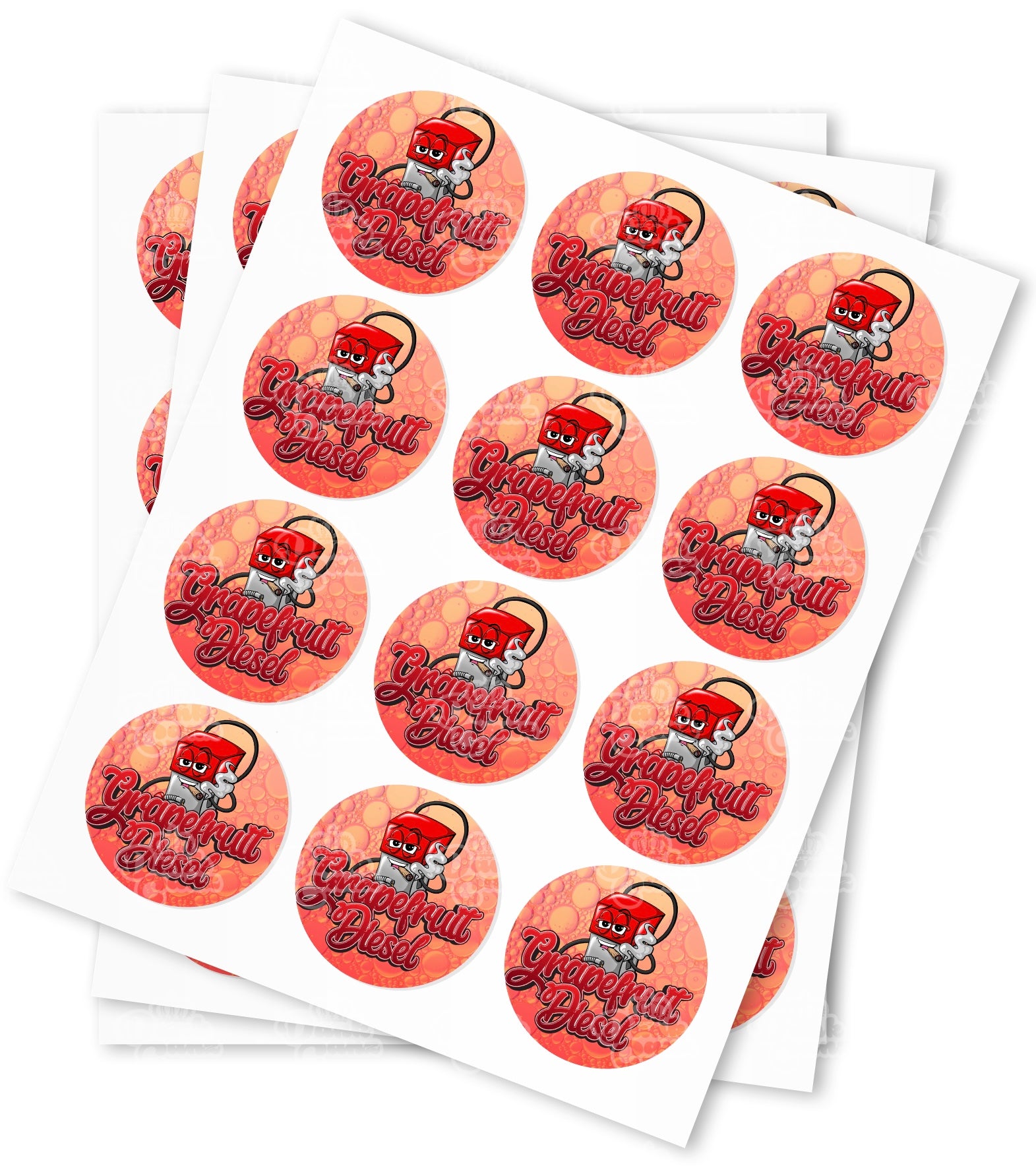 Grapefruit Diesel Strain Stickers - DC Packaging Custom Cannabis Packaging
