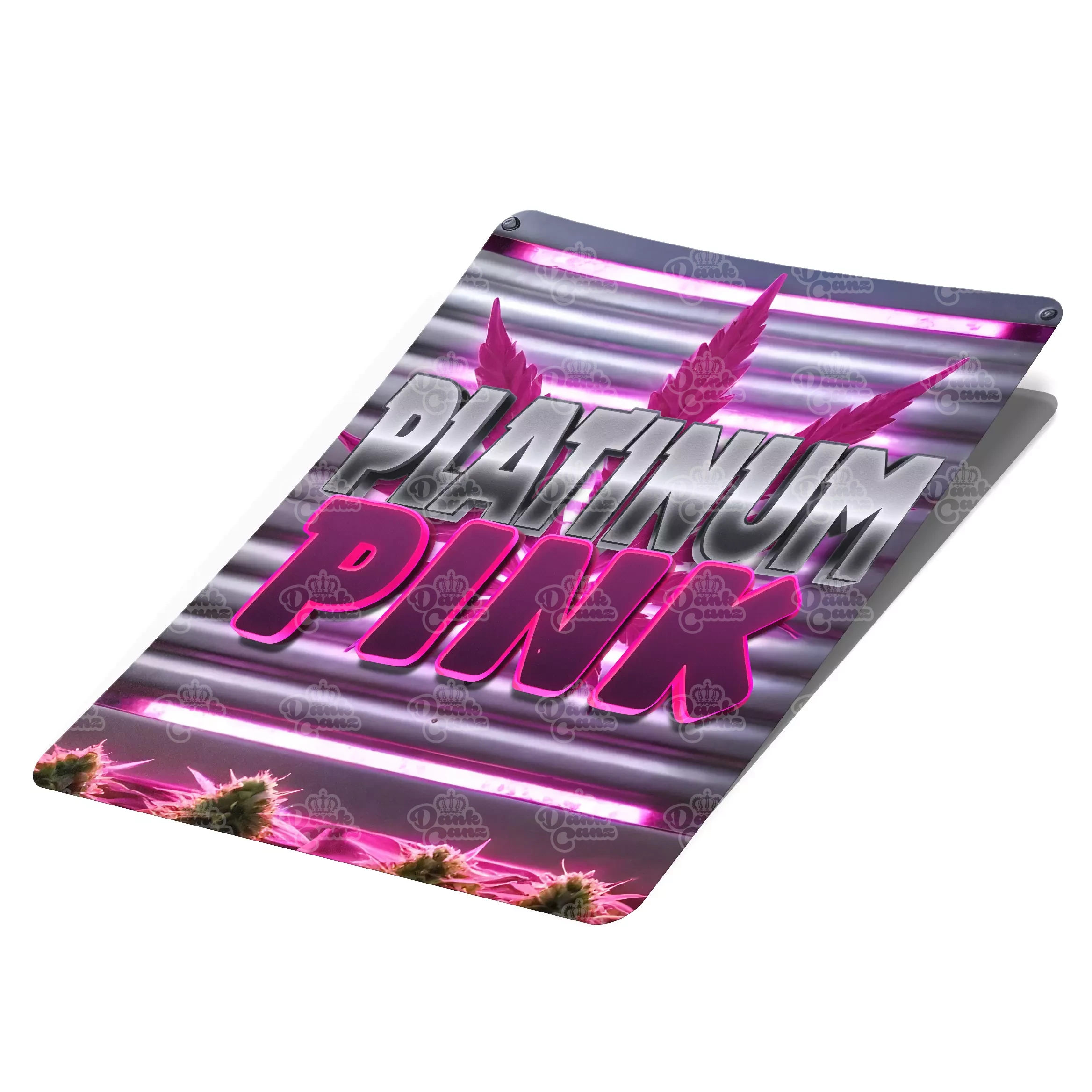 Platinum Pink Mylar Bag Labels - Labels only - DC Packaging Custom Cannabis Packaging