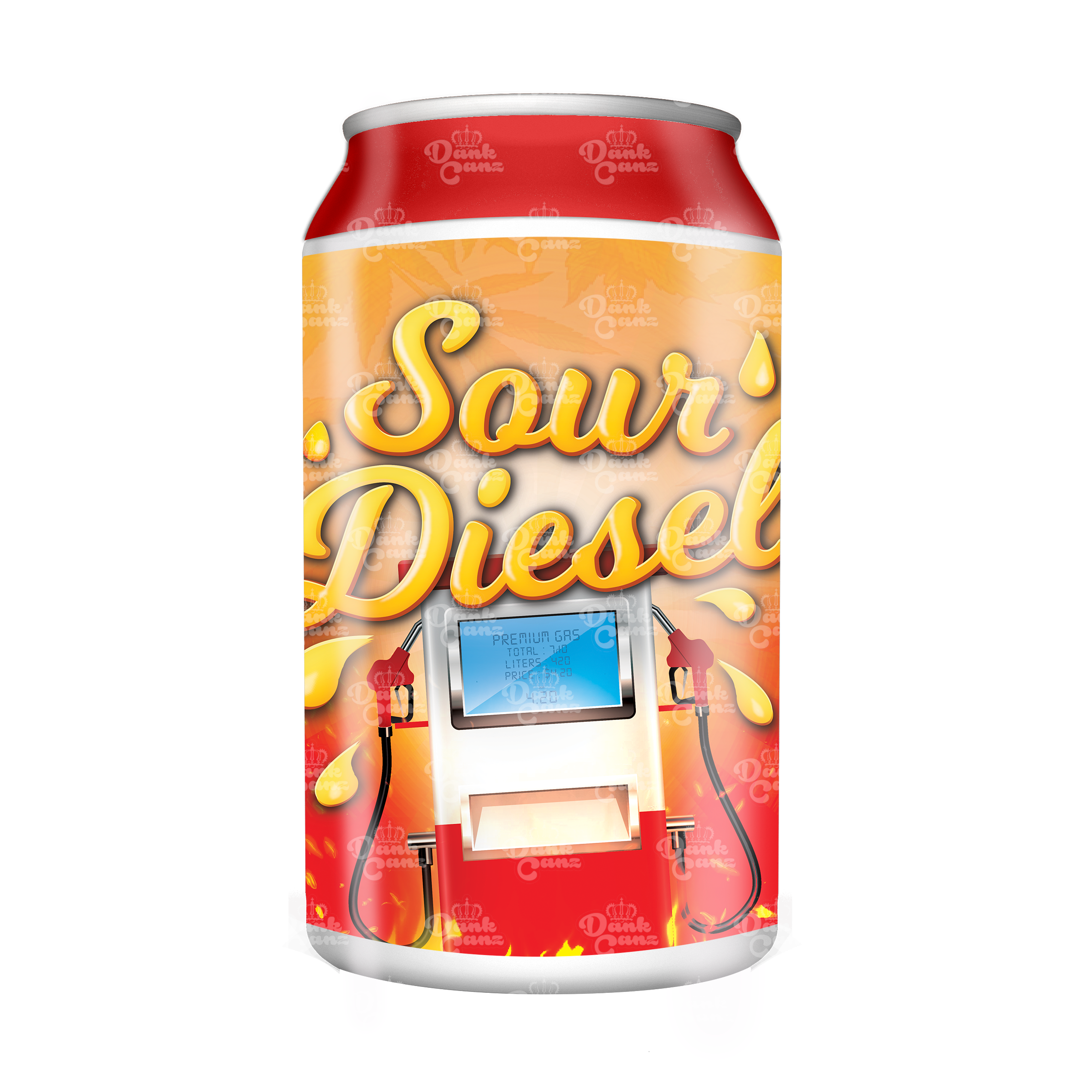 Sour Diesel 3.5g Plastic Soda Cans - DC Packaging Custom Cannabis Packaging