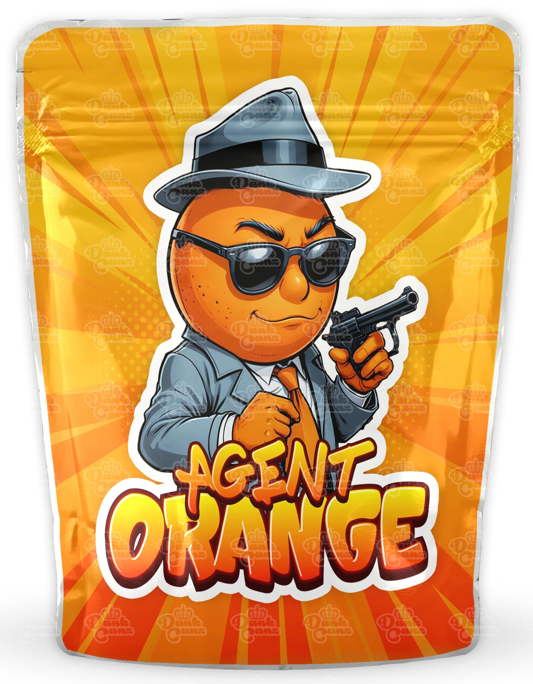 Agent Orange Mylar Bags - DC Packaging Custom Cannabis Packaging