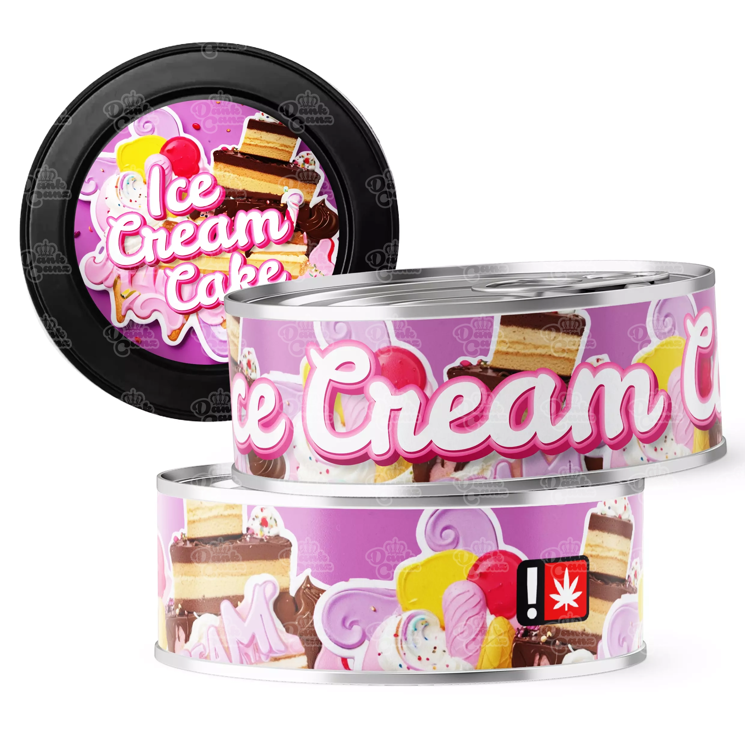 Ice Cream Cake 3.5g Self Seal Tins - DC Packaging Custom Cannabis Packaging