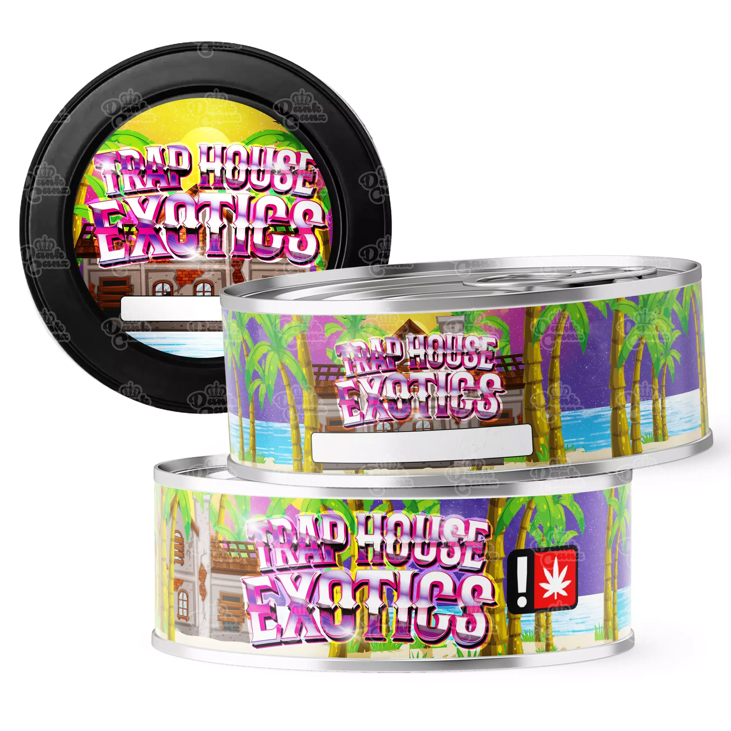 Trap House Exotics 3.5g Self Seal Tins - DC Packaging Custom Cannabis Packaging