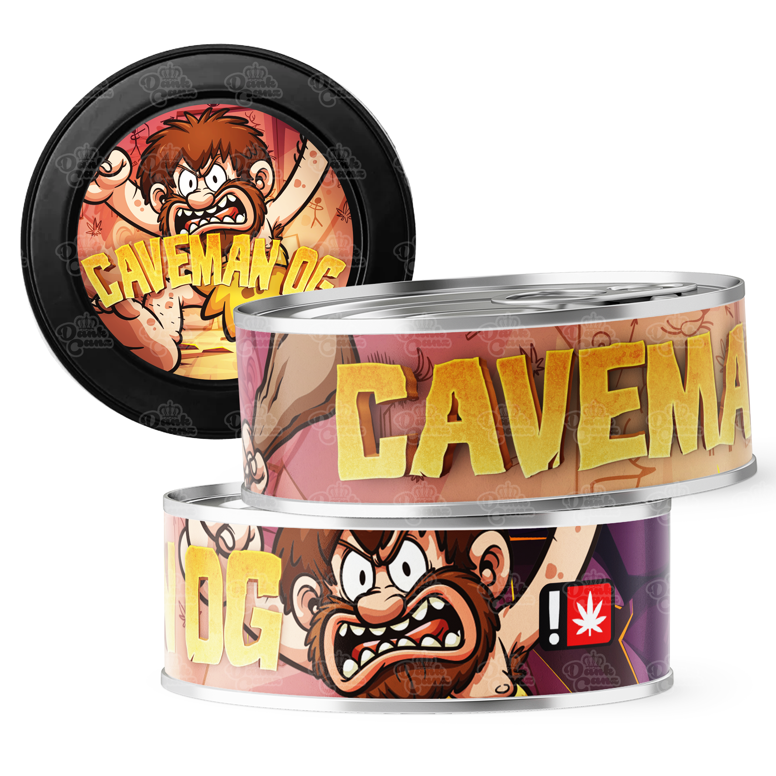Caveman OG 3.5g Self Seal Tins - DC Packaging Custom Cannabis Packaging