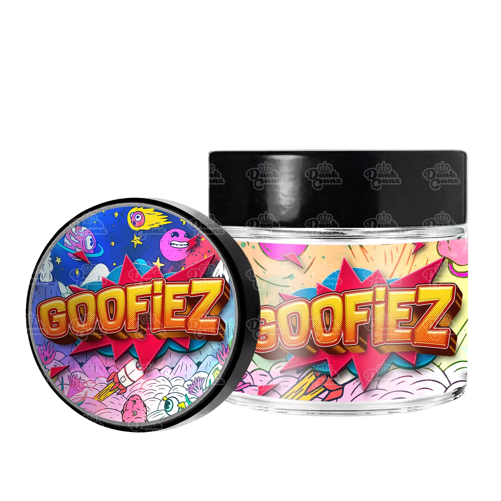 Goofiez 3.5g/60ml Glass Jars - Labelled - DC Packaging Custom Cannabis Packaging
