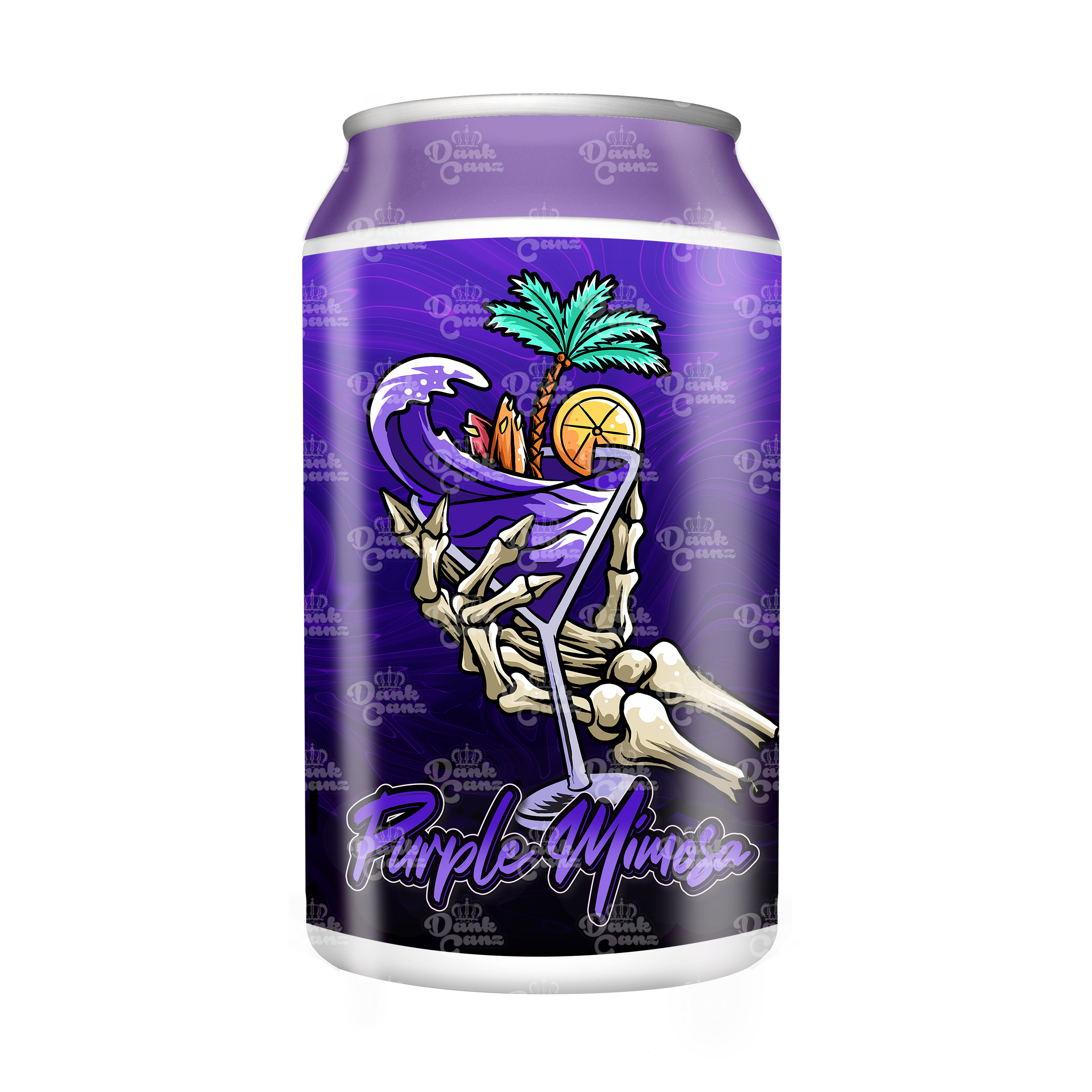 Purple Mimosa 3.5g Plastic Soda Cans - DC Packaging Custom Cannabis Packaging