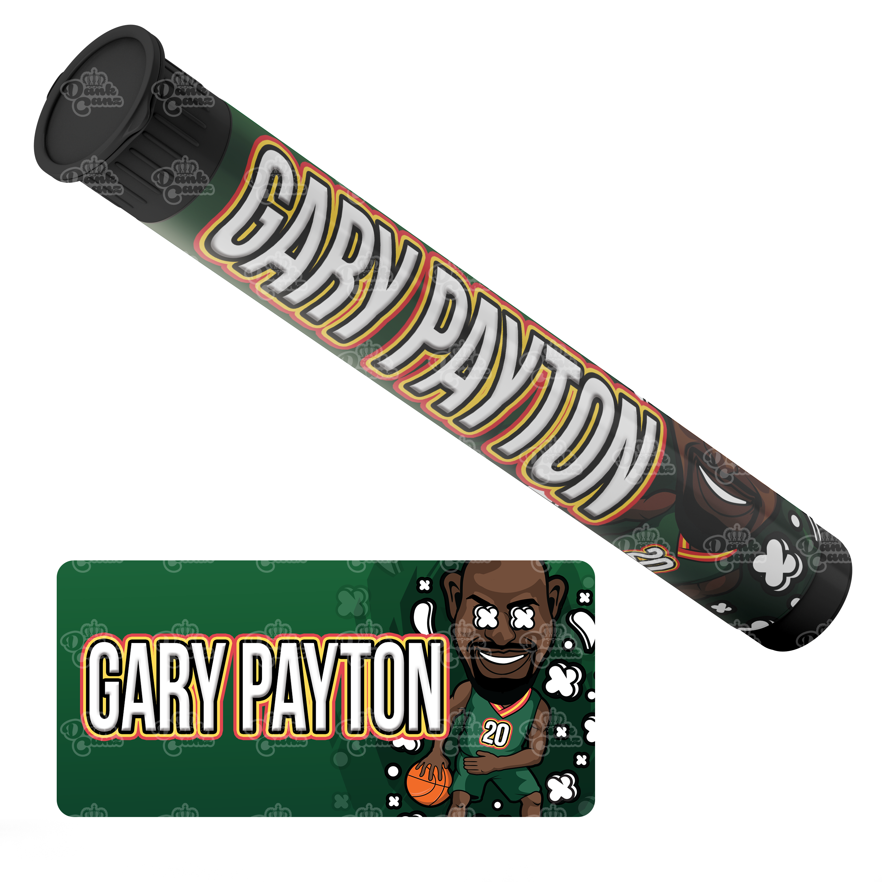 Gary Payton Pre Roll Tubes - Labelled - DC Packaging Custom Cannabis Packaging