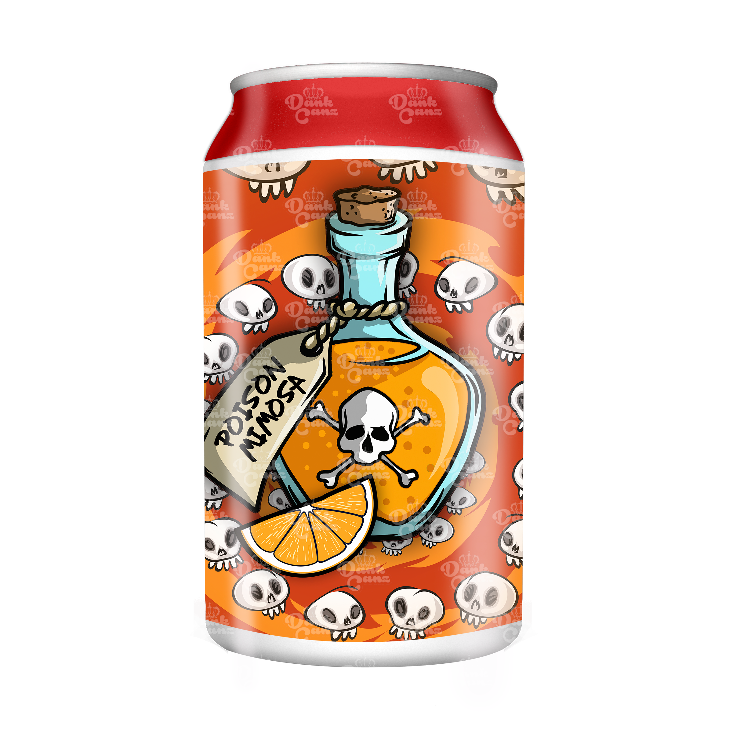 Poison Mimosa 3.5g Plastic Soda Cans - DC Packaging Custom Cannabis Packaging