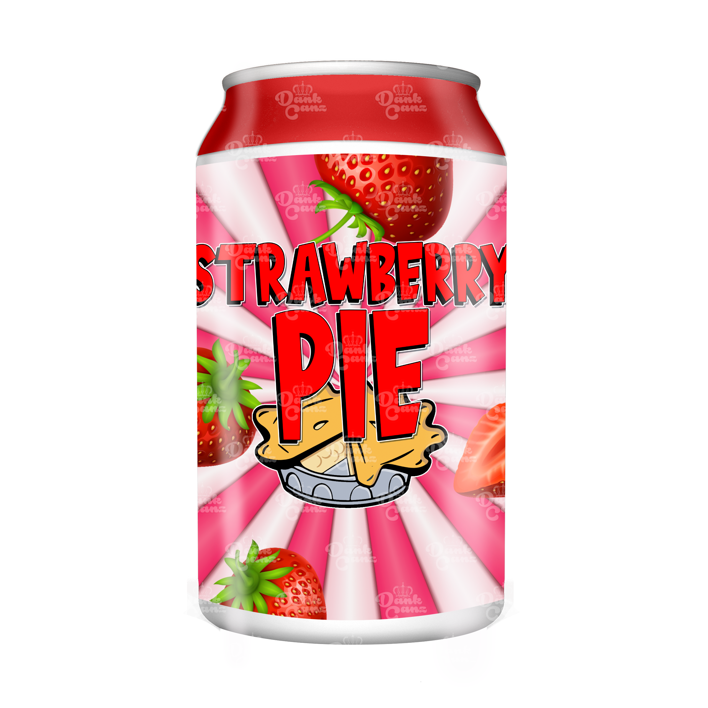 Strawberry Pie 3.5g Plastic Soda Cans - DC Packaging Custom Cannabis Packaging