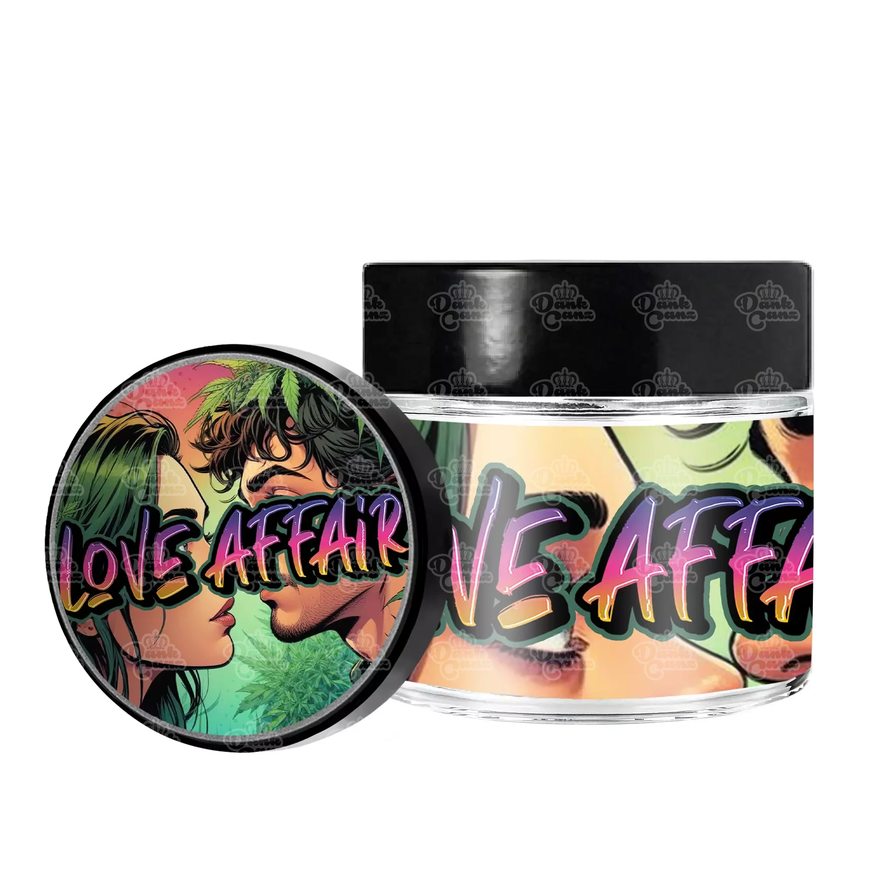 Love Affair 3.5g/60ml Glass Jars - Labelled - DC Packaging Custom Cannabis Packaging