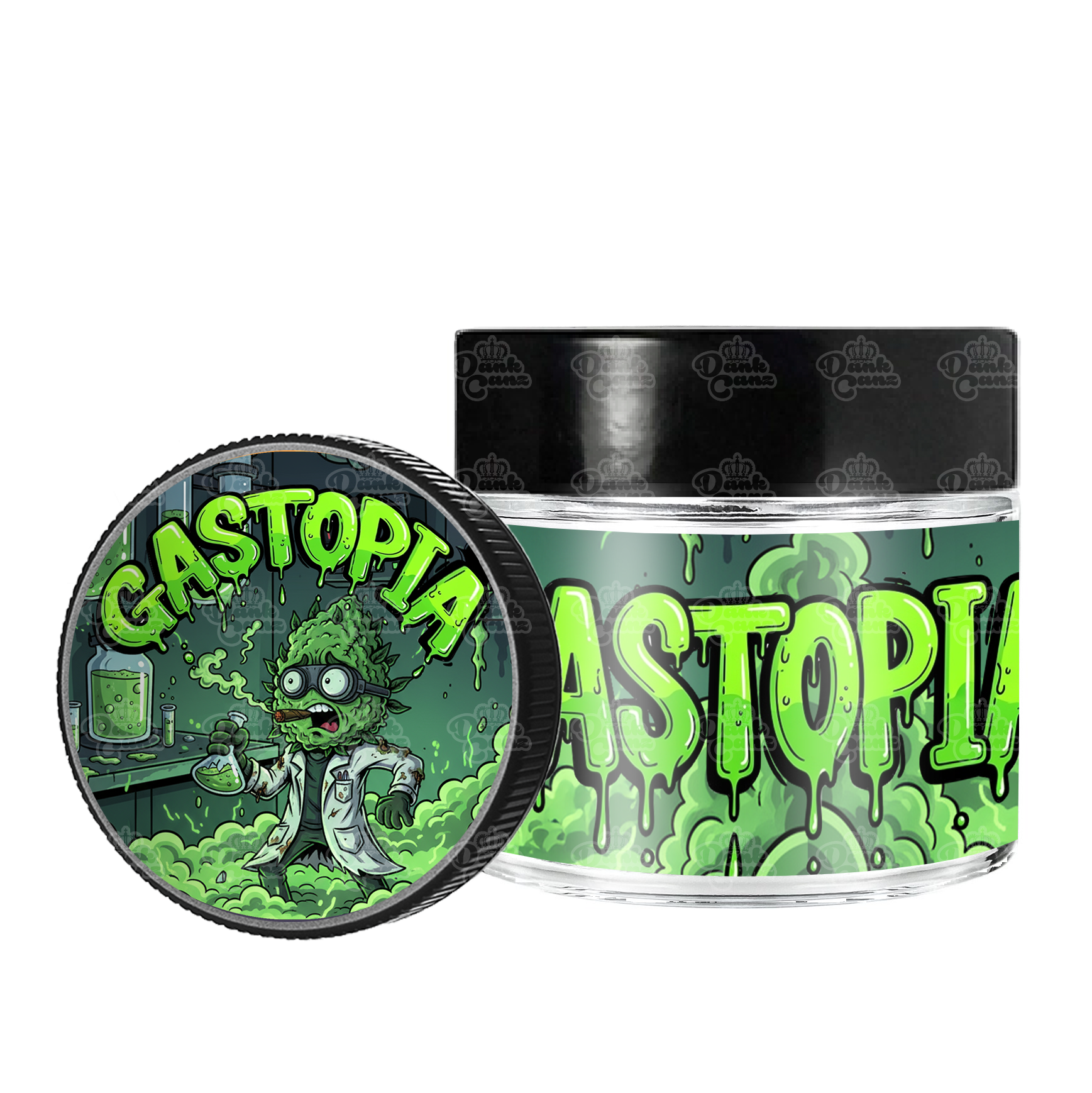 Gastopia 3.5g/60ml Glass Jars - Labelled - DC Packaging Custom Cannabis Packaging