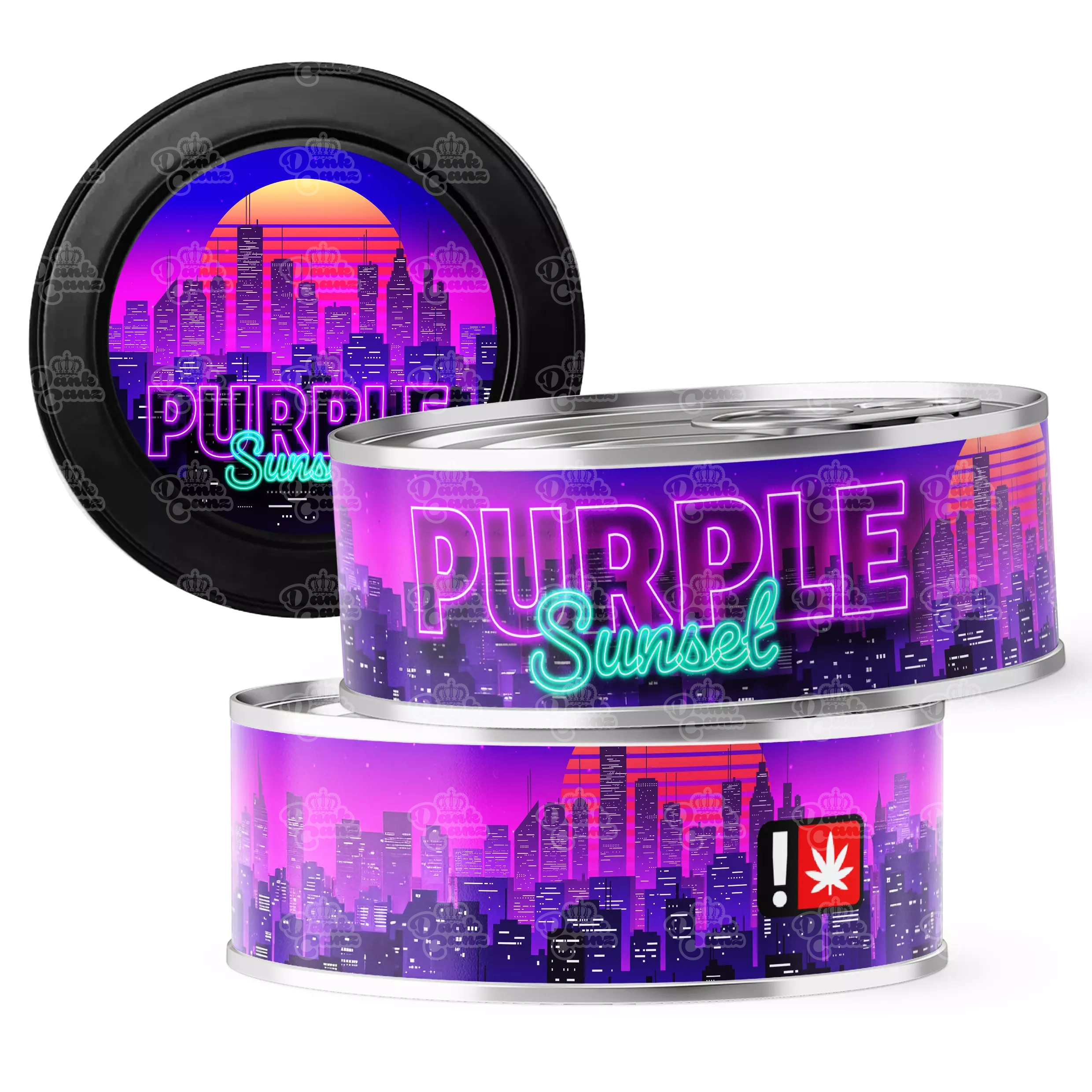 Purple Sunset 3.5g Self Seal Tins - DC Packaging Custom Cannabis Packaging