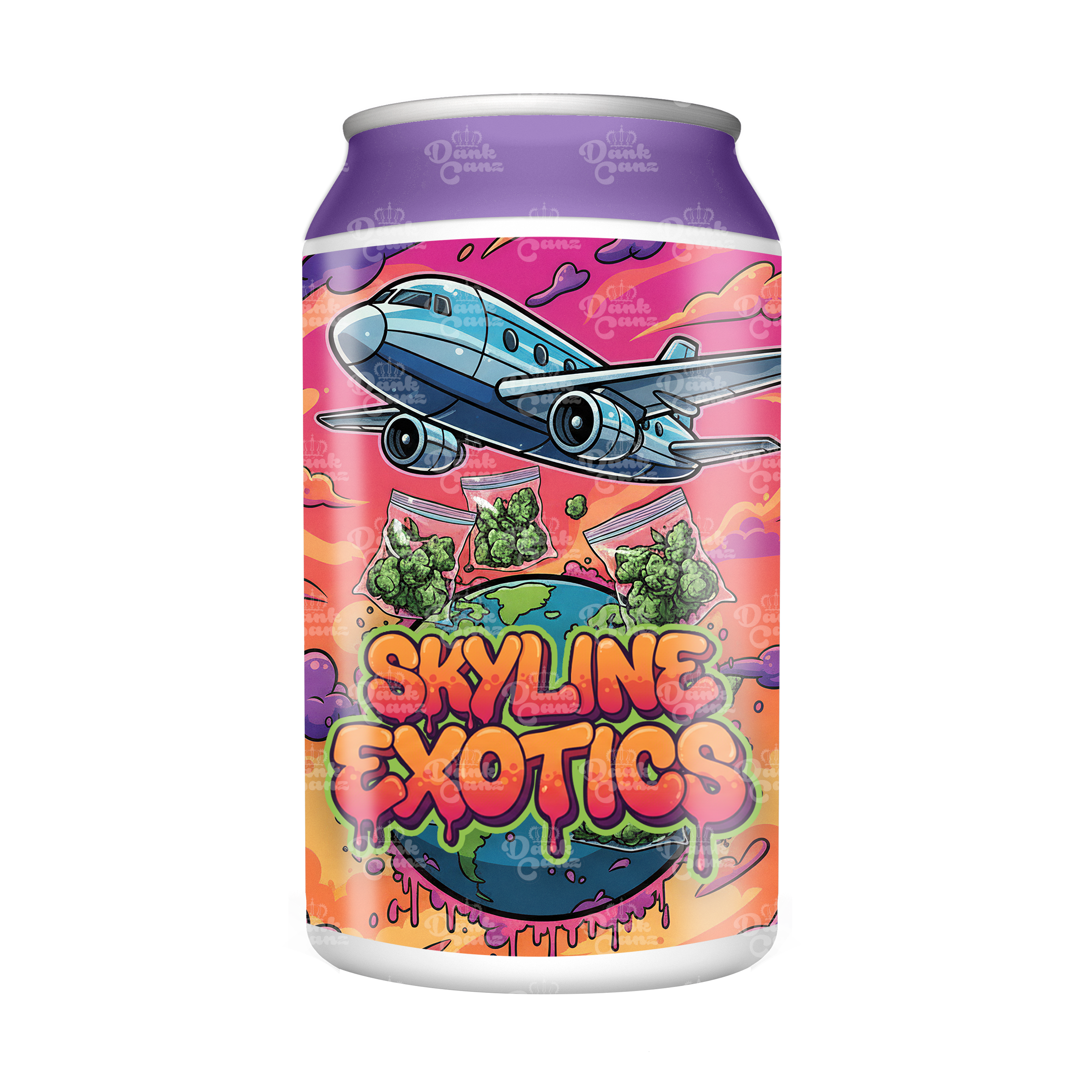 Skyline Exotics 3.5g Plastic Soda Cans - DC Packaging Custom Cannabis Packaging