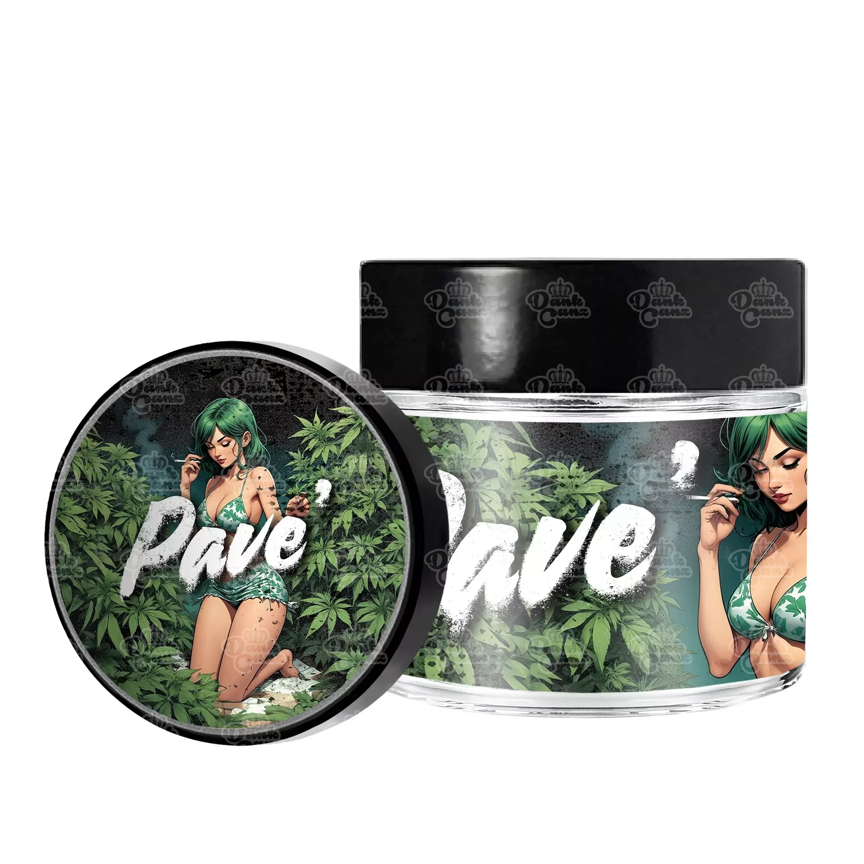 Pave' 3.5g/60ml Glass Jars - Labelled - DC Packaging Custom Cannabis Packaging