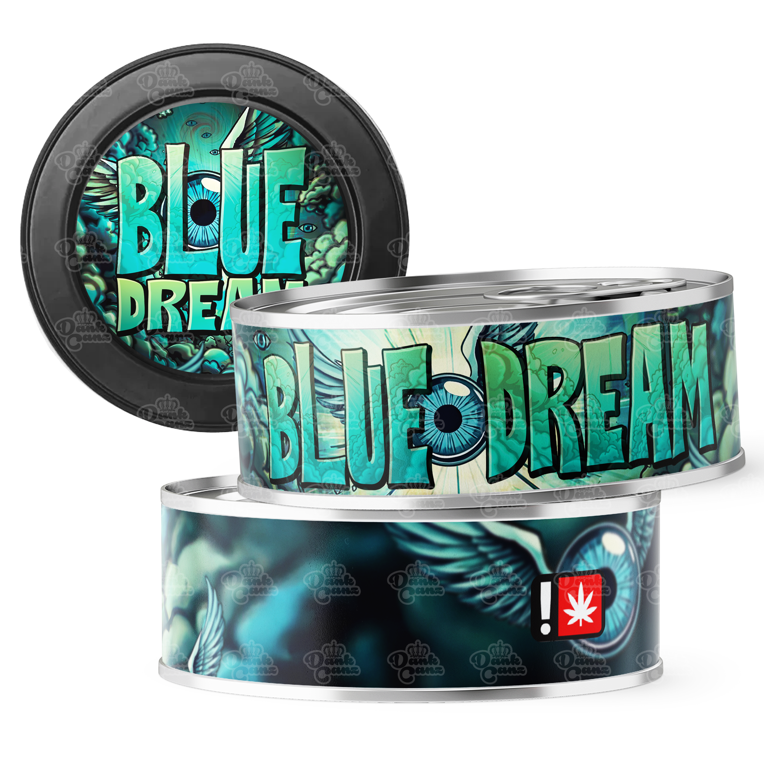 Blue Dream 3.5g Self Seal Tins - DC Packaging Custom Cannabis Packaging