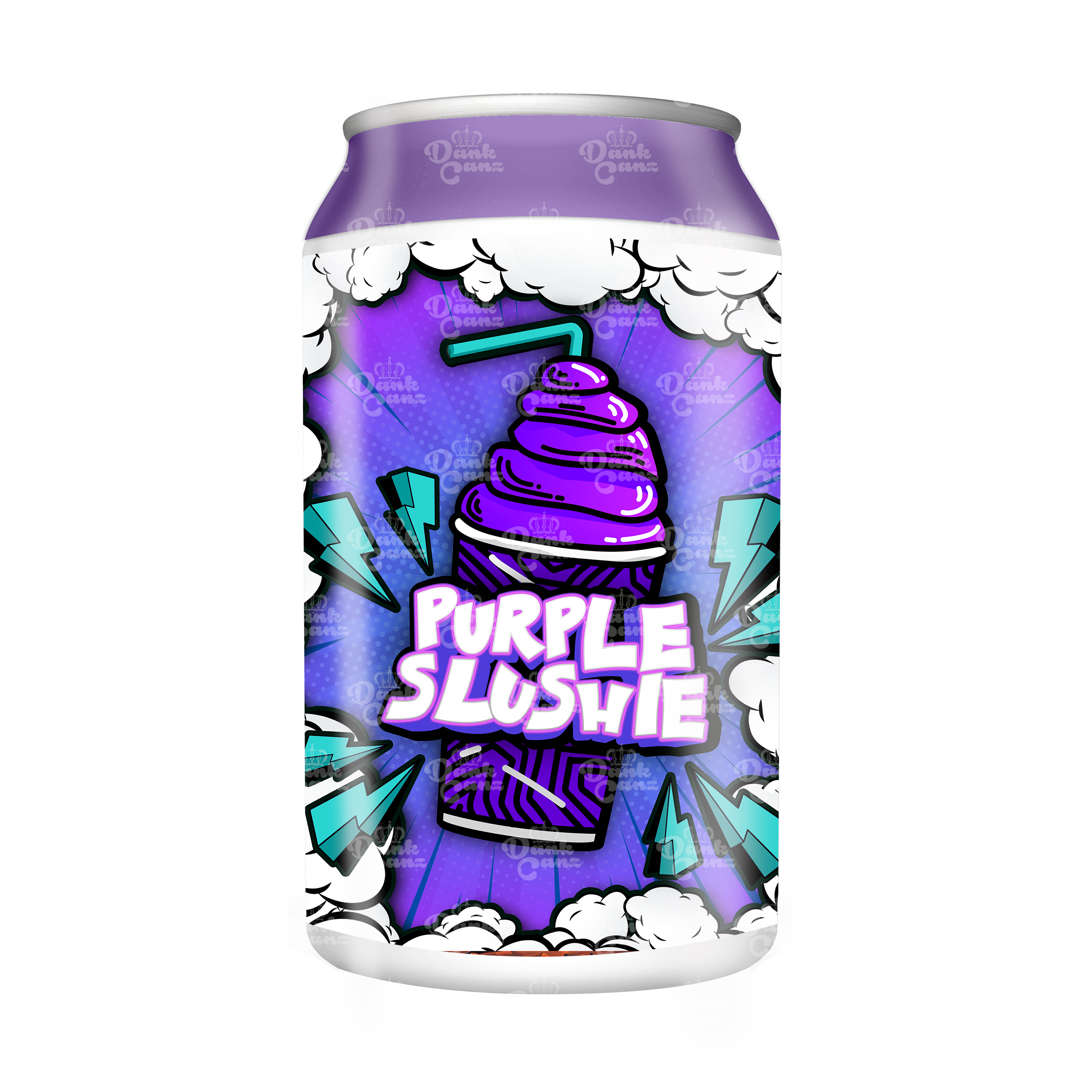 Purple Slushie 3.5g Plastic Soda Cans - DC Packaging Custom Cannabis Packaging
