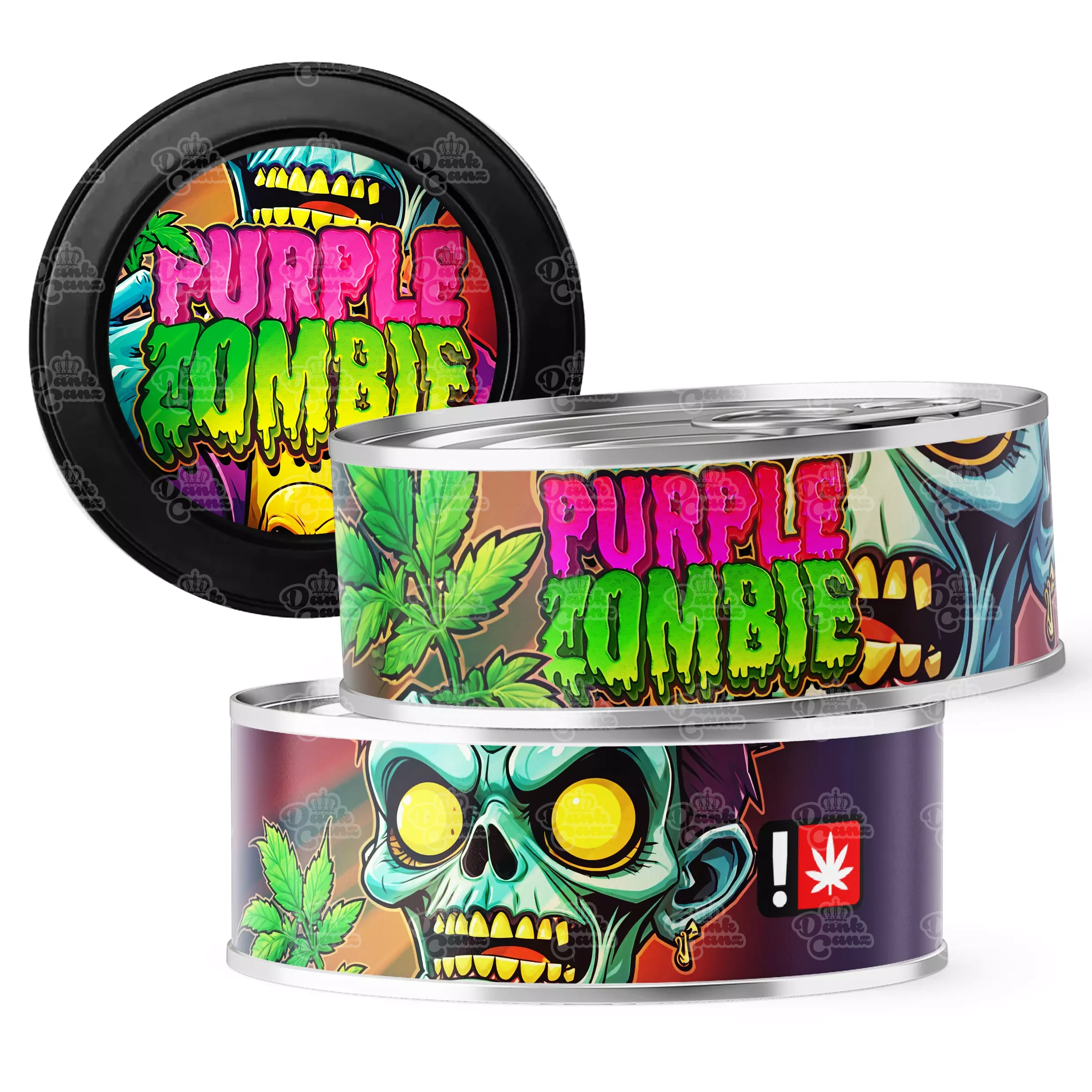 Purple Zombie 3.5g Self Seal Tins - DC Packaging Custom Cannabis Packaging