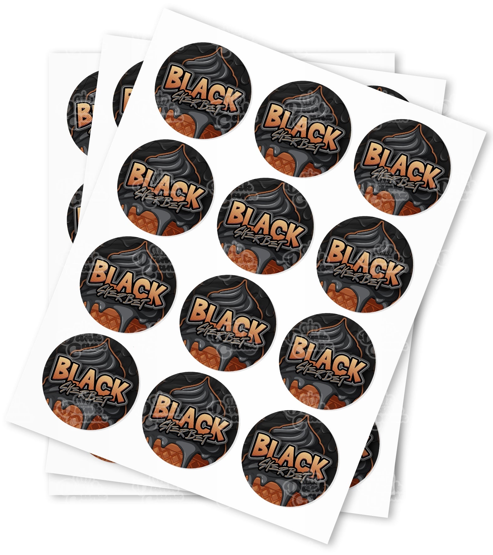 Black Sherbet Strain Stickers - DC Packaging Custom Cannabis Packaging