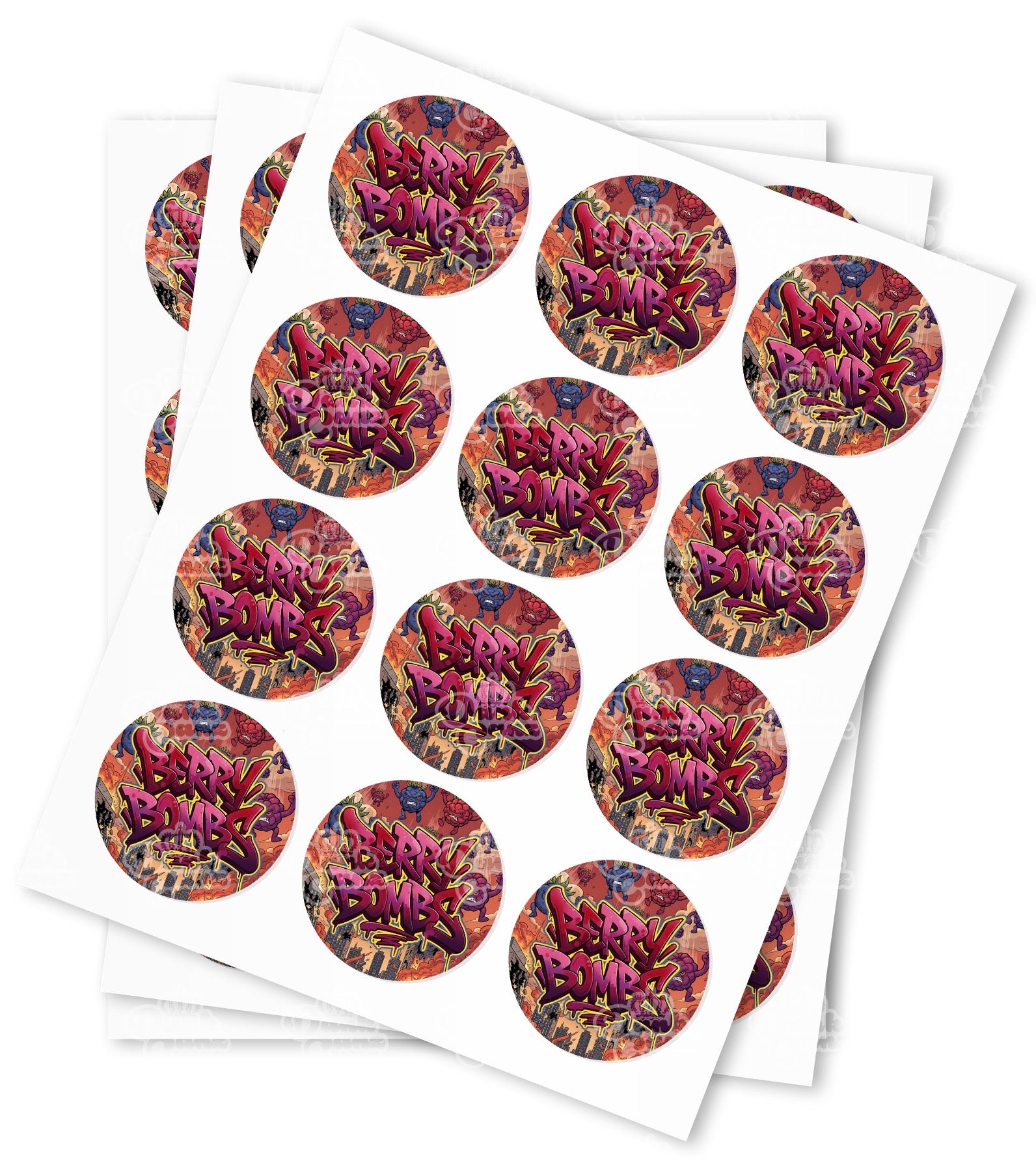 Berry Bombs Strain Stickers - DC Packaging Custom Cannabis Packaging